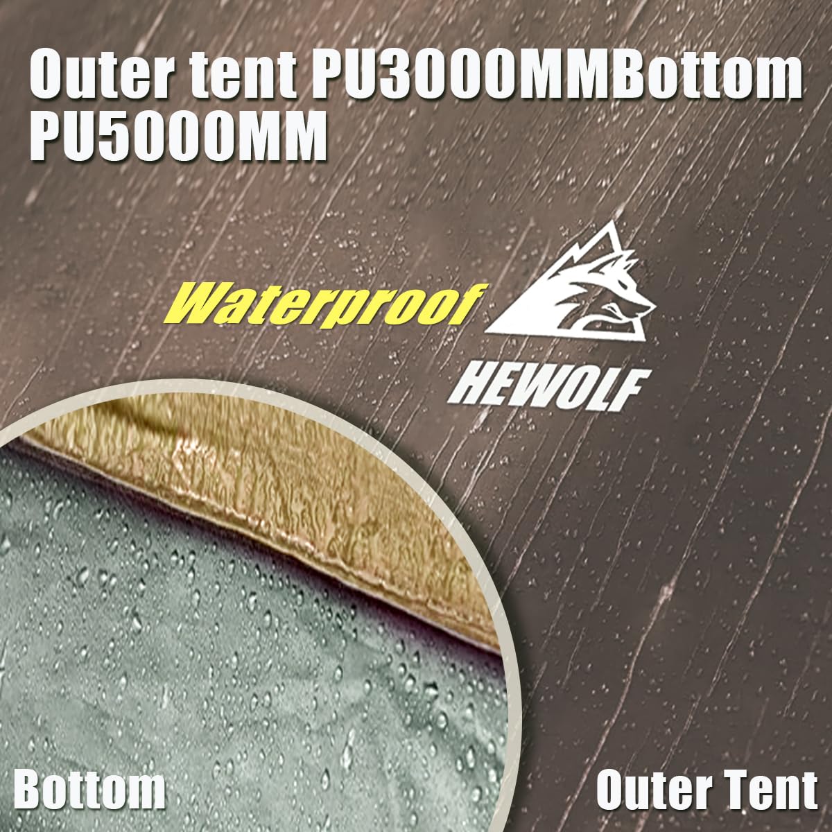 Hewolf 2/3/4 Person Camping Tent - Instant Pop Up Waterproof 2 Doors Tent with Easy Setup | 3-Season Hexagonal Dome Design for Family, Hiking & Traveling