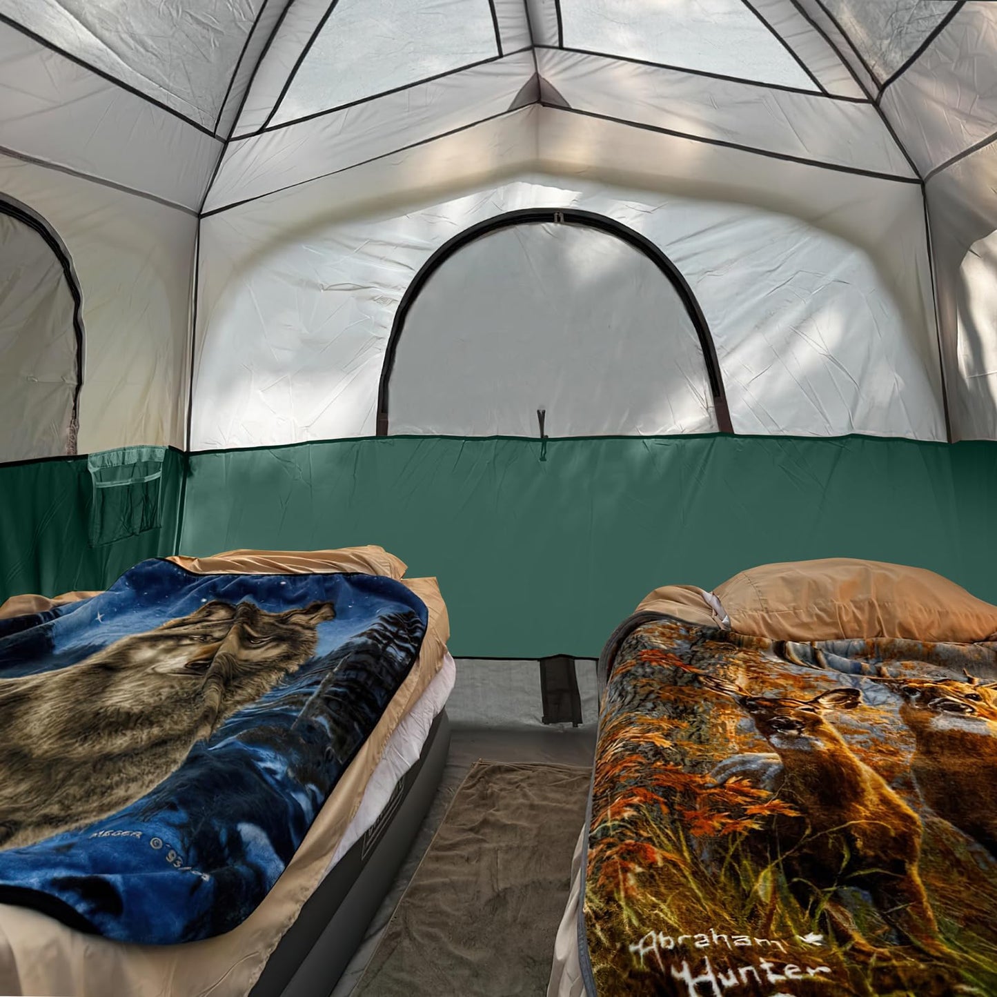 UNP Tents 6 Person Waterproof Windproof Easy Setup,Double Layer Family Camping Tent with 1 Mesh Door & 5 Large Mesh Windows -10'X9'X78in(H)