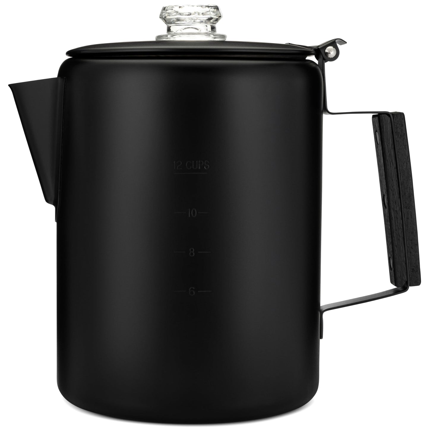 COLETTI Black Bozeman Percolator Coffee Pot — Camping Coffee Pot, Coffee Percolator Stovetop – America’s Sleekest Percolator – Pure Stainless Steel, NO Aluminum or Plastic (9 Cup)
