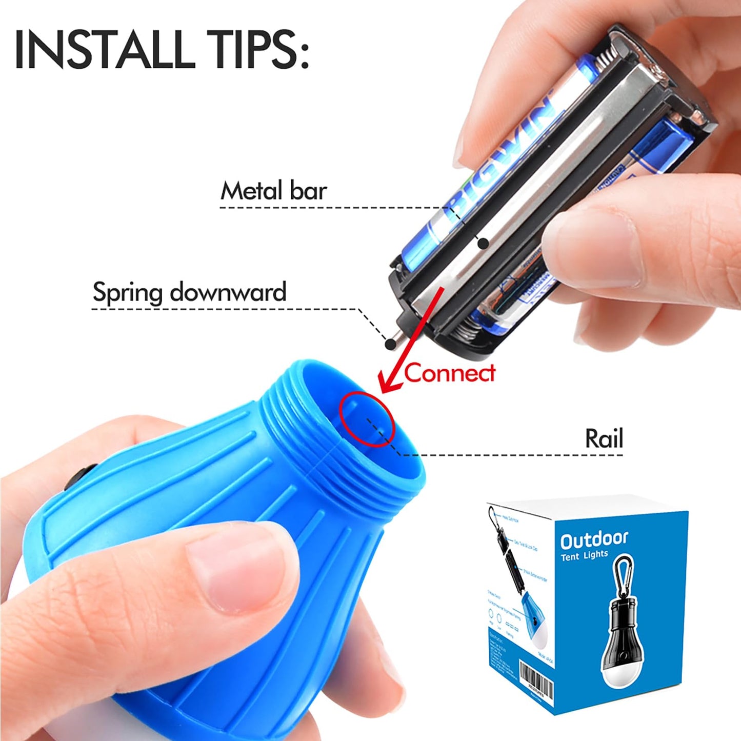 Tent Lamp Portable LED Tent Lights 4 Packs Hook Hurricane Emergency Lights LED Camping Light Bulb Camping Tent Lantern Bulb Camping Equipment for Camping Hiking Backpacking Fishing Outage