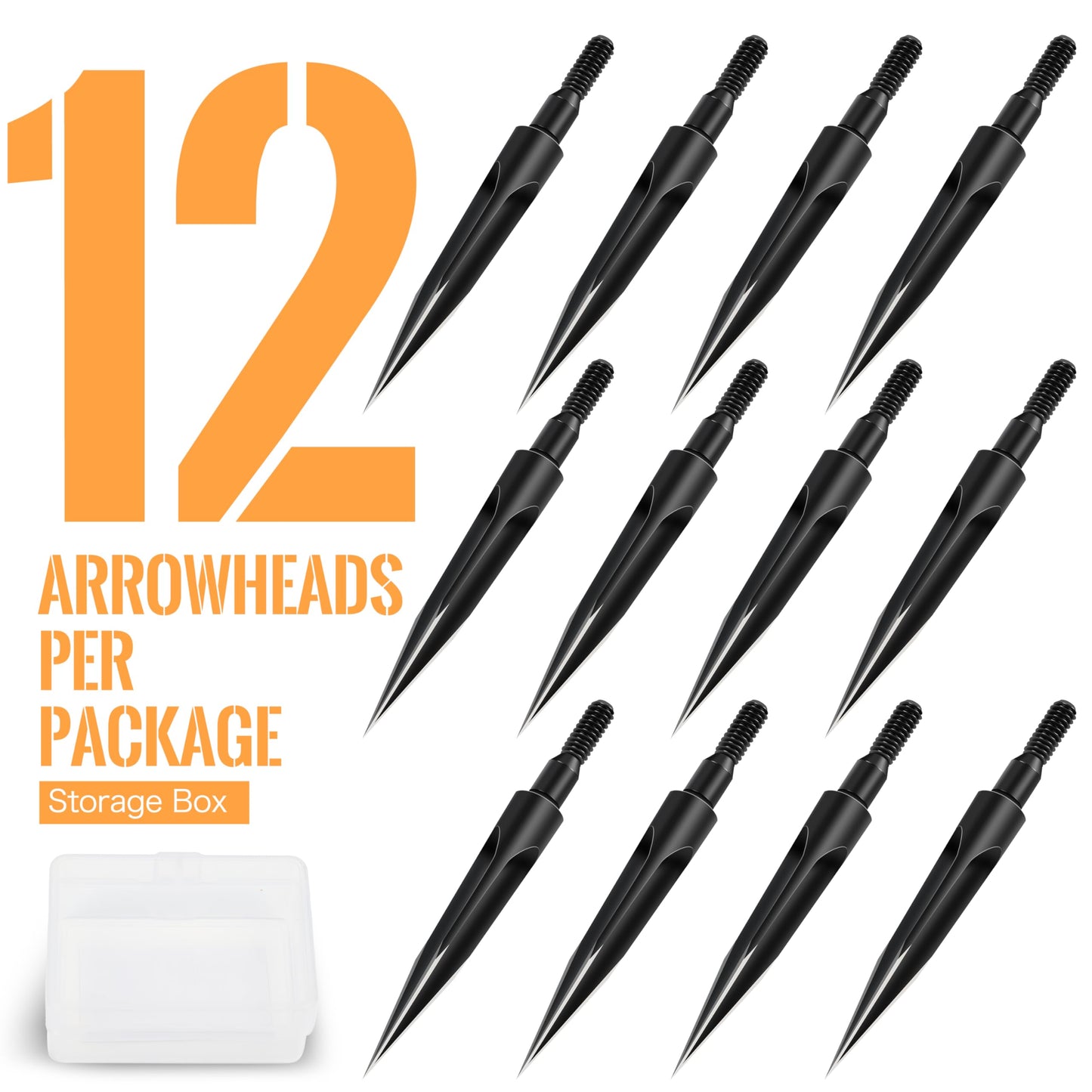 SUNYA Broadheads 100/120/125/150 Grain Traditional Archery Arrow Tips for Compound, Recurve Bow & Crossbow, Pack of 12