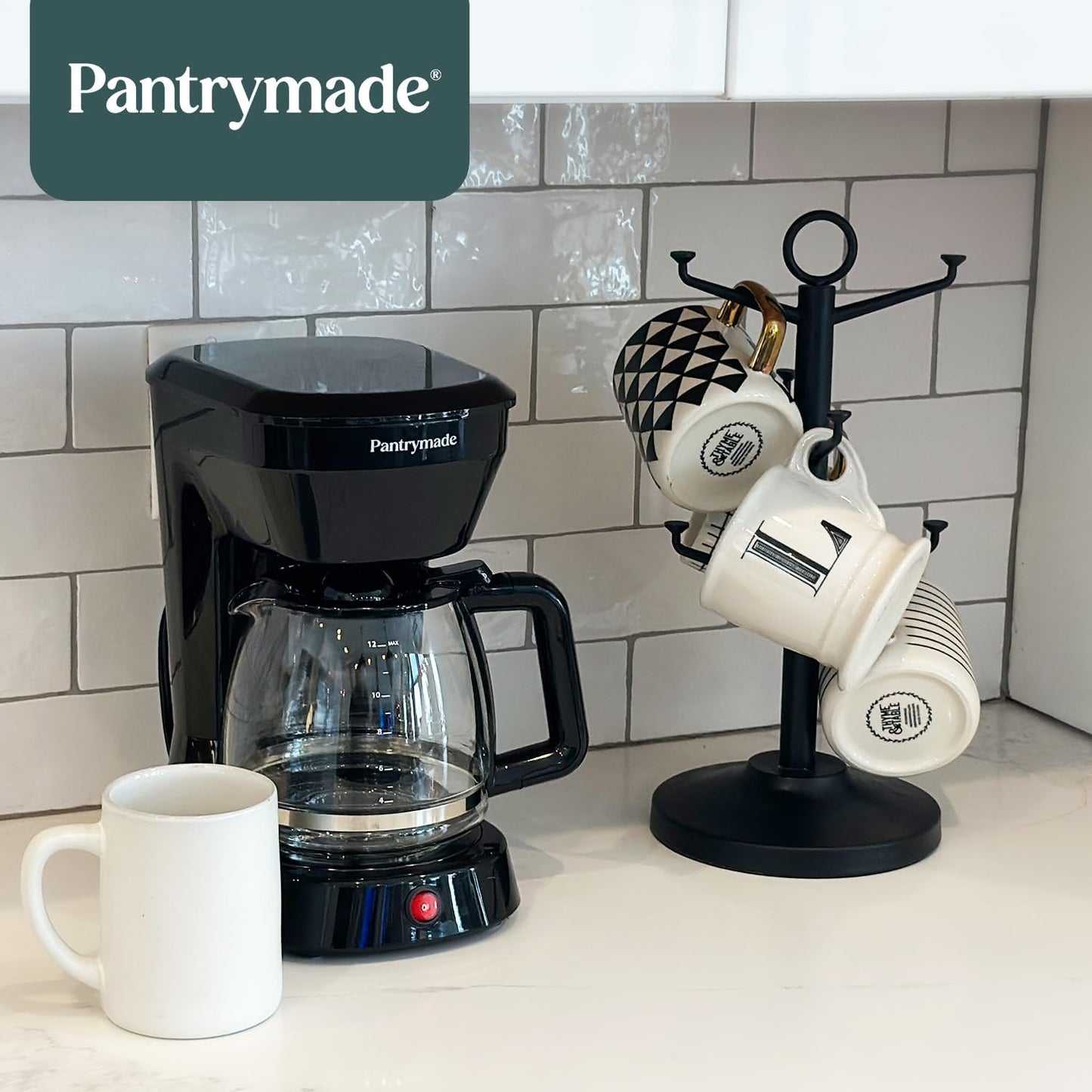 12-Cup Coffee Maker – Simple Drip Coffee Machine with Glass Carafe, Easy On/Off Operation, and Large Capacity – Perfect for Home or Office