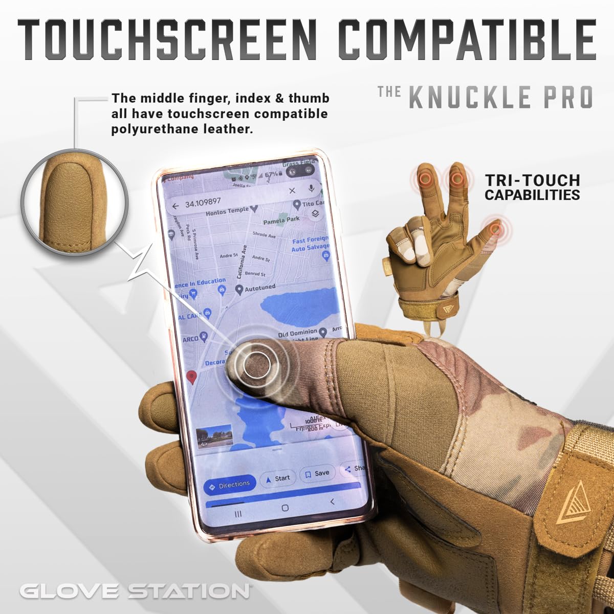 Glove Station - Tactical Shooting Hard Knuckle Gloves for Men and Woman with Touchscreen Fingers - Durable and Comfortable Hand-Gear for Outdoor Work Shooting and Hunting