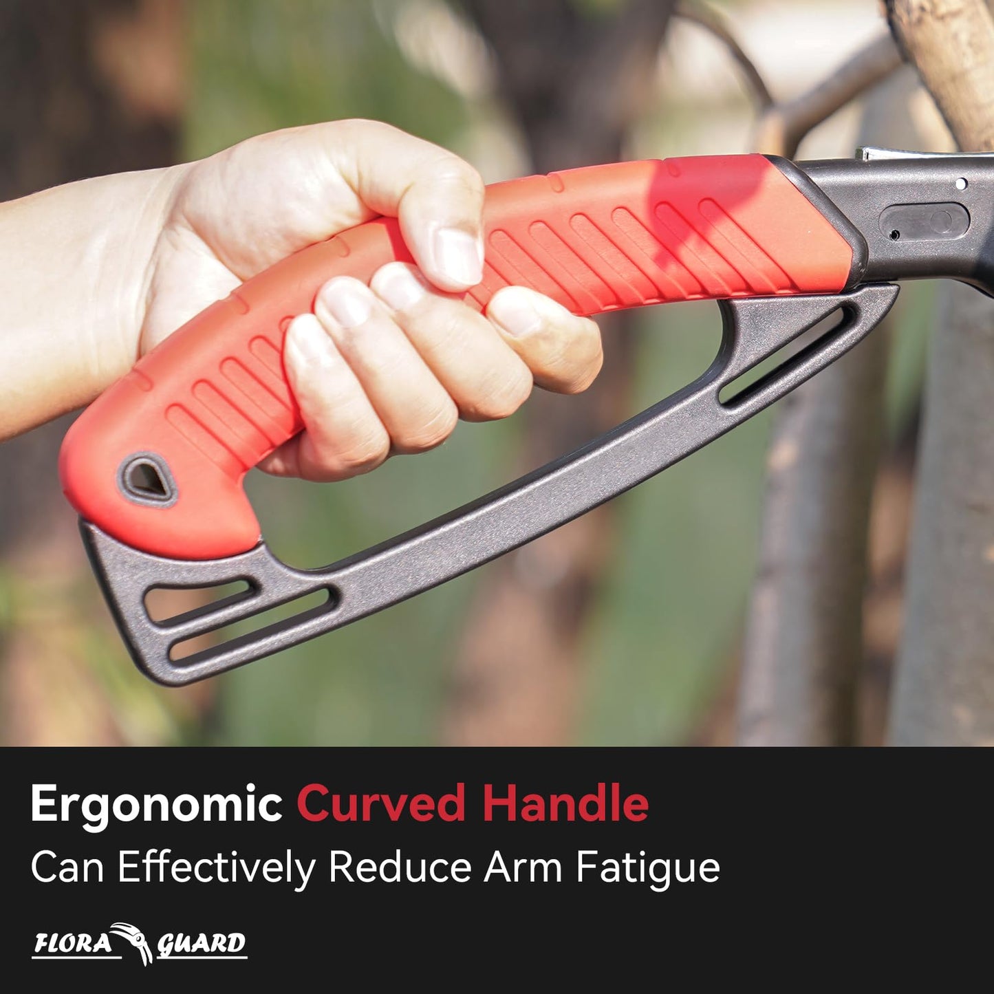 FLORA GUARD 7.7-Inch Folding Saw, Pruning Hand Saw with Triple-Cut Razor Teeth for Wood Cutting, Tree Trimming, and Camping