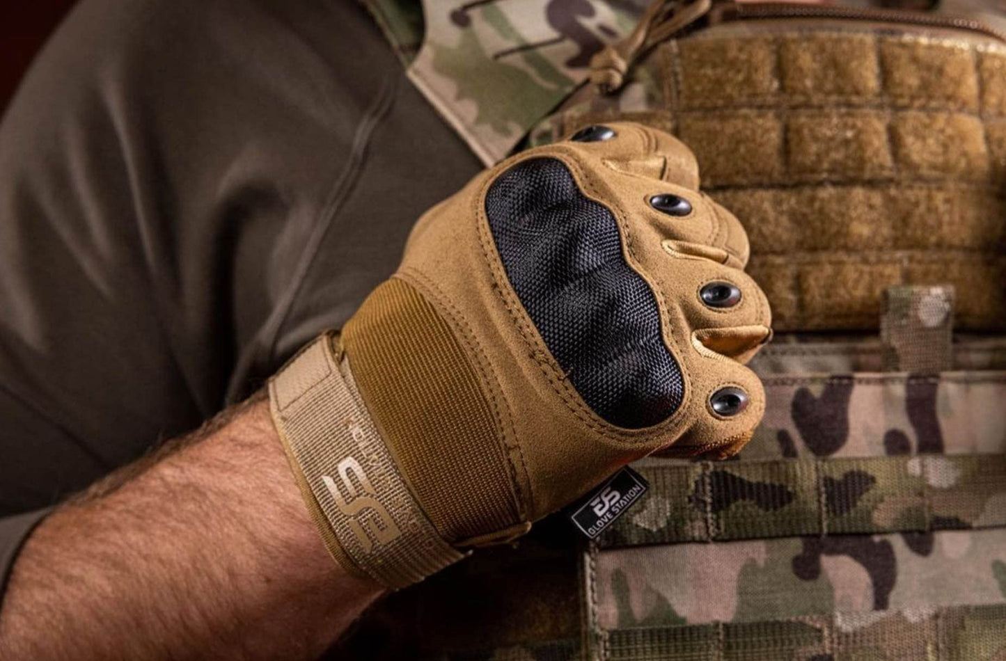 Glove Station - Tactical Shooting Hard Knuckle Gloves for Men and Woman with Touchscreen Fingers - Durable and Comfortable Hand-Gear for Outdoor Work Shooting and Hunting