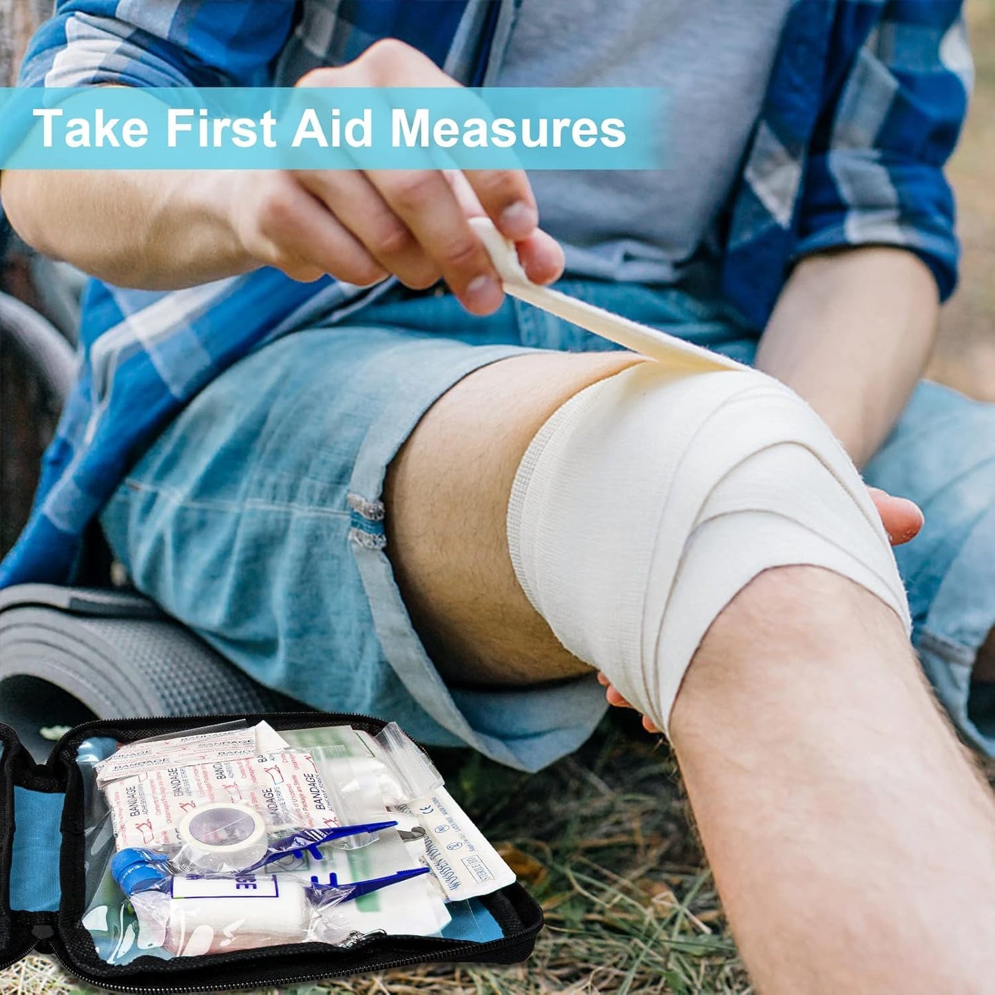 Travel-First Aid-Kit Car-Home 300PCS Survival-Kit Outdoor-Adventure - Small Portable Red Emergency Essential Sets Office Hiking Camping Business Public Must Have First Aid Gear Equipment 1st Aid