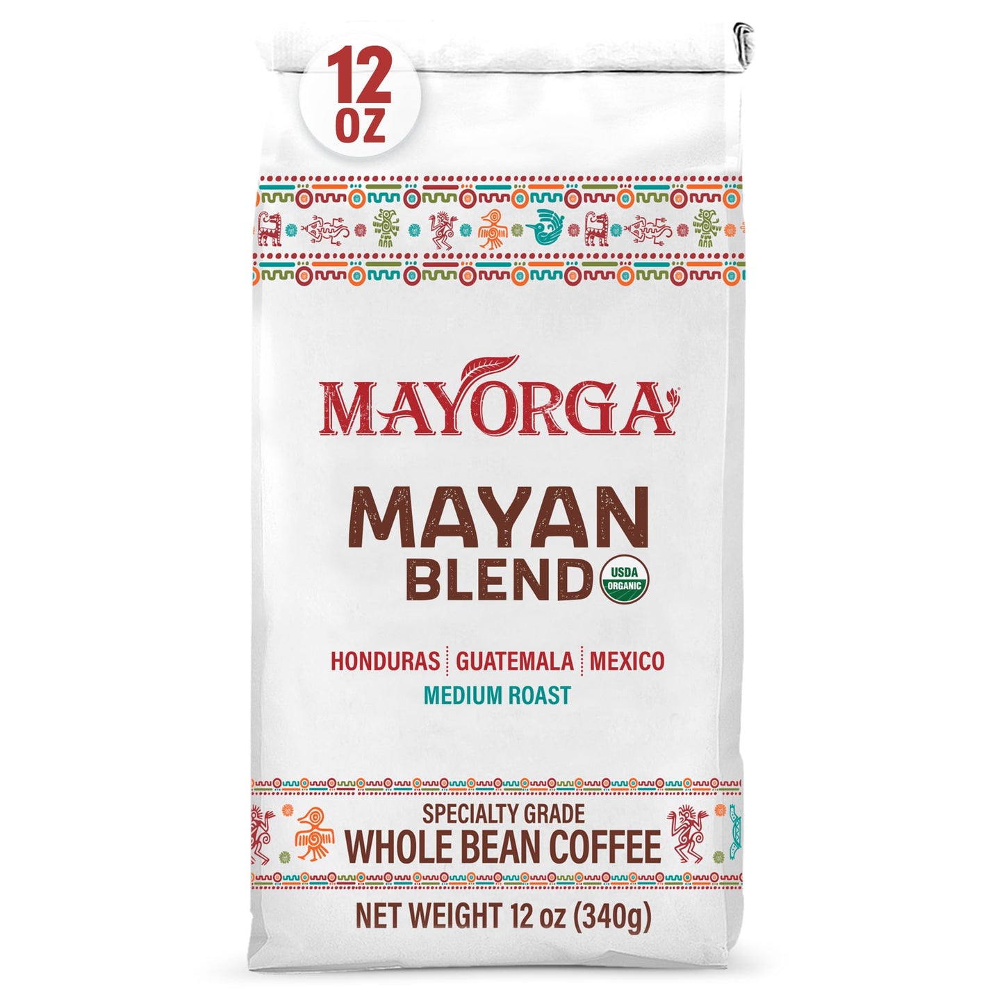 Mayorga Organic Coffee 2lb Mayan Blend - Medium Roast Whole Bean Coffee Specialty Grade, 100% Arabica, Slow Roasted, Chocolate and Floral Flavor with Low Acidity - USDA Organic, Non-GMO, Kosher