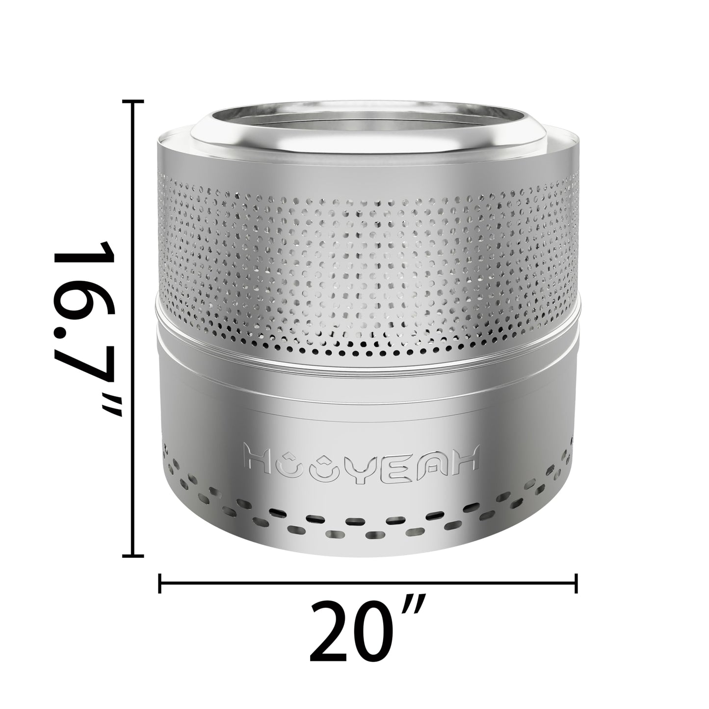 Smokeless Fire Pit,Stainless Steel Wood Burning Fireplaces with Removable Ash Pan Portable Storage Bag for Camping Bonfire Backyard Garden (20 Inch)