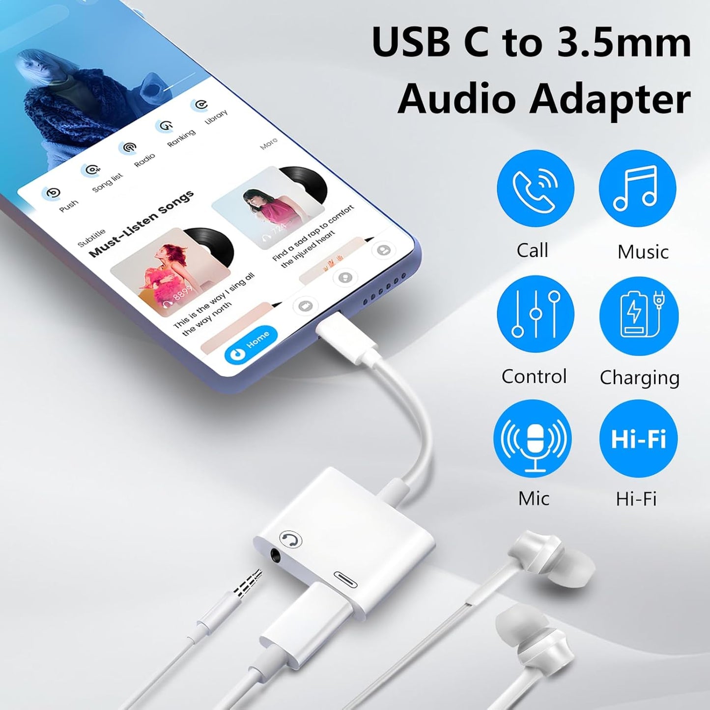 USB C to 3.5mm Jack Adapter with 60W Fast Charging, Type C Headphone Adapter Compatible with iPhone 17 /iPhone 16/15 Pro Max/15 Pro/15 Samsung Galaxy S24/S23/S22/S21 Ultra iPad Pro