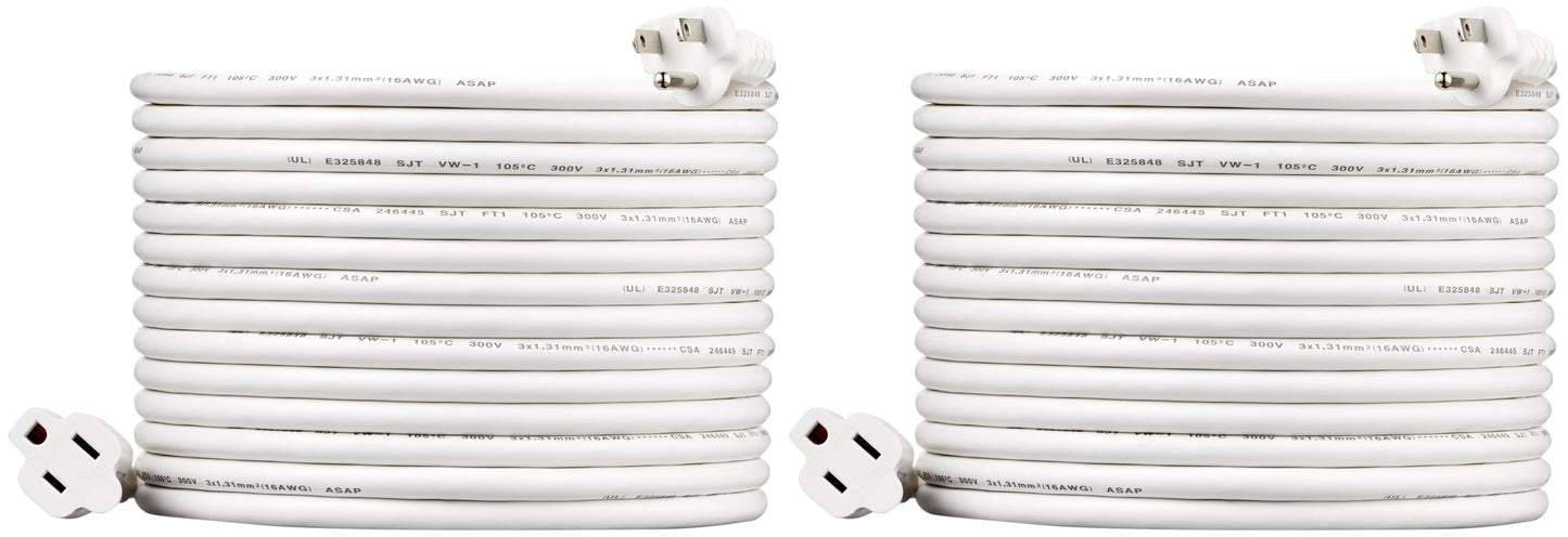 Extension Cord, 20 Ft, 3 Prong Outlet Extender, Indoor Extension Cord, 13 Amps, 125V, Black