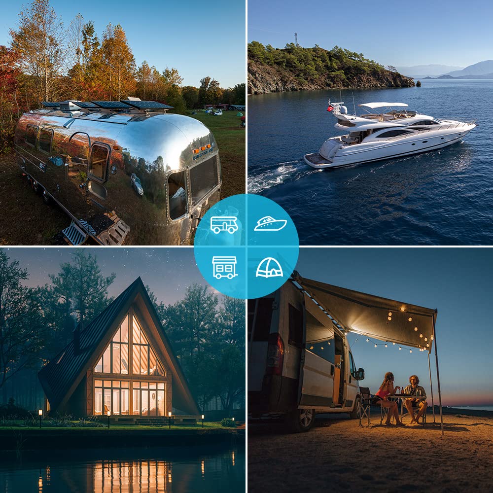 Renogy Solar Panel 100 Watt 12 Volt, High-Efficiency Monocrystalline PV Module Power Charger for RV Marine Rooftop Farm Battery and Other Off-Grid Applications, RNG-100D-SS, Single 100W