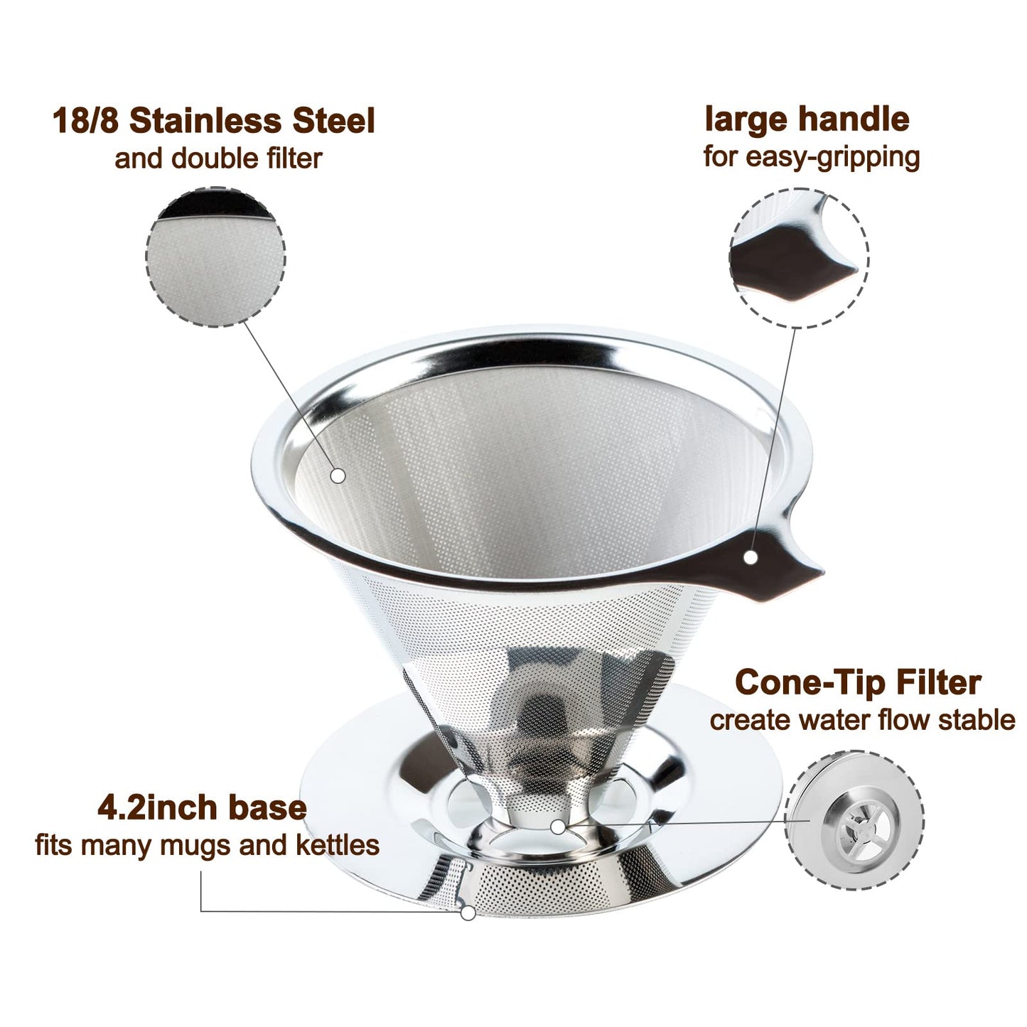 PARACITY Manual Coffee Bean Grinder with Ceramic Burr, Hand Coffee Grinder Mill Small with 2 Glass Jars( 11OZ per Jar) Stainless Steel Handle for Drip Coffee, Espresso, French Press, Turkish Brew