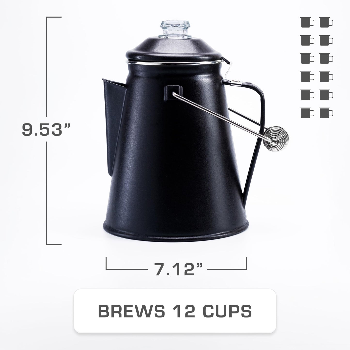 COLETTI Classic Percolator Coffee Pot — Camping Coffee Percolator, Campfire Coffee Pot – Camping Percolator for Groups — Brew for the Whole Campsite (Green, 12 Cup)