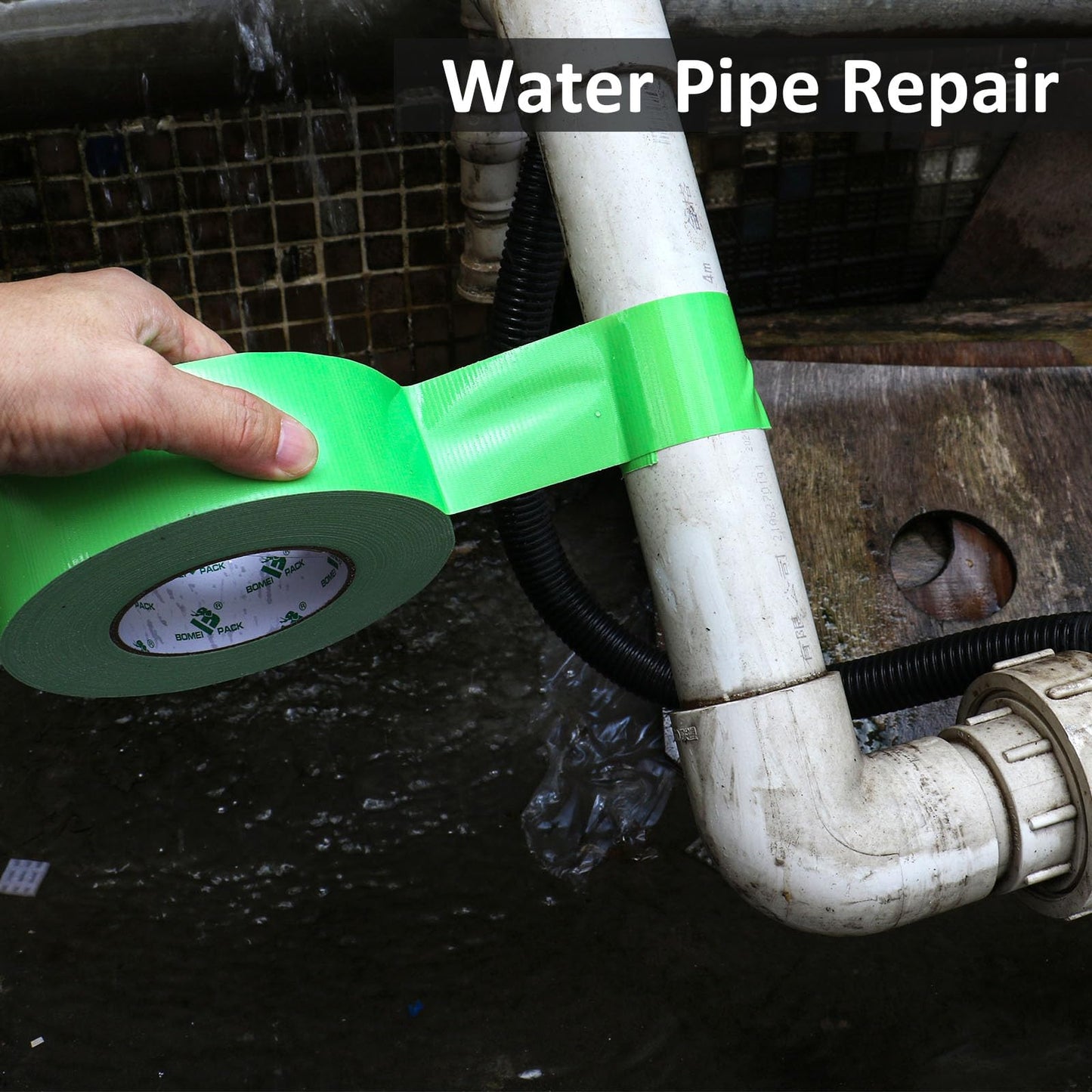 BOMEI PACK Green Duct Tape, 3Rolls Heavy Duty Strong Industrial Color Duct Tape 9mil x 1.88inch x 30yds for Packing and Repairing