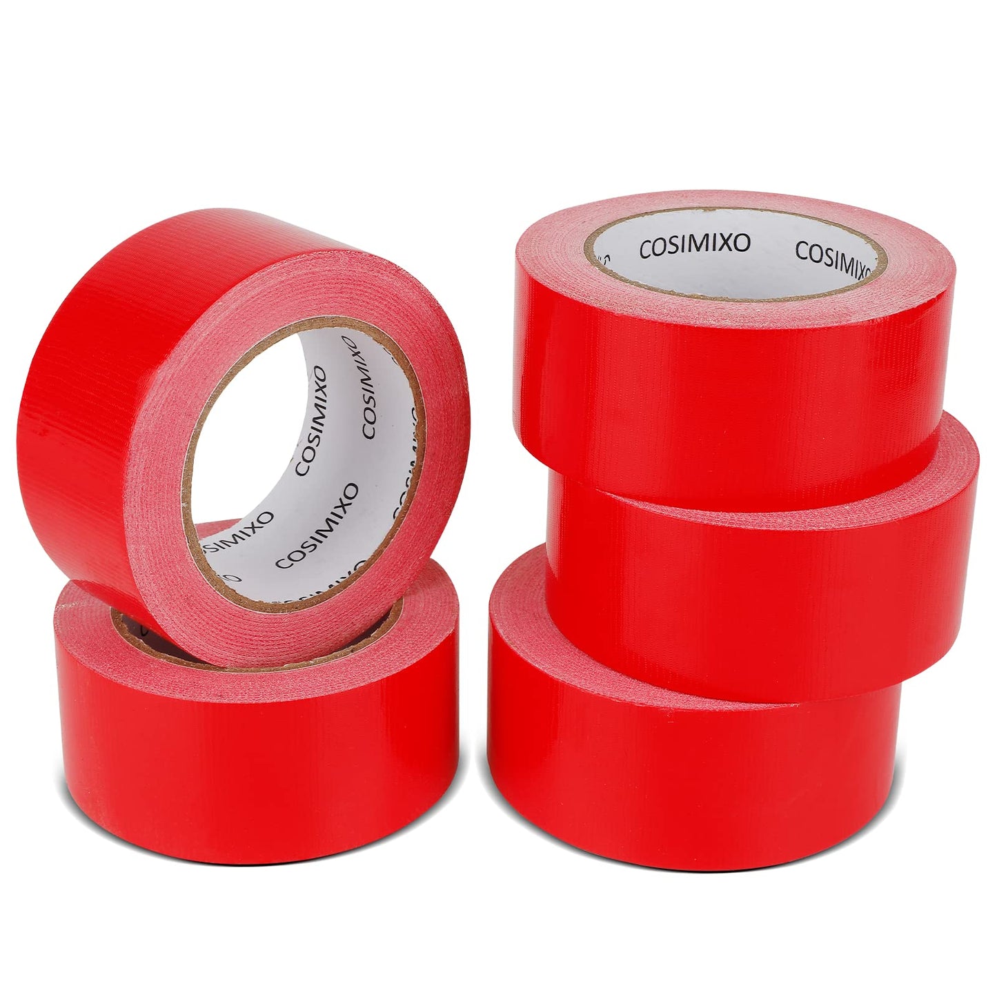 COSIMIXO 5-Pack Black Heavy Duty Duct Tape, 2 inches x 30 Yards, Strong, Flexible, No Residue, All-Weather and Tear by Hand - Bulk Value for Repairs, Industrial, Professional Use