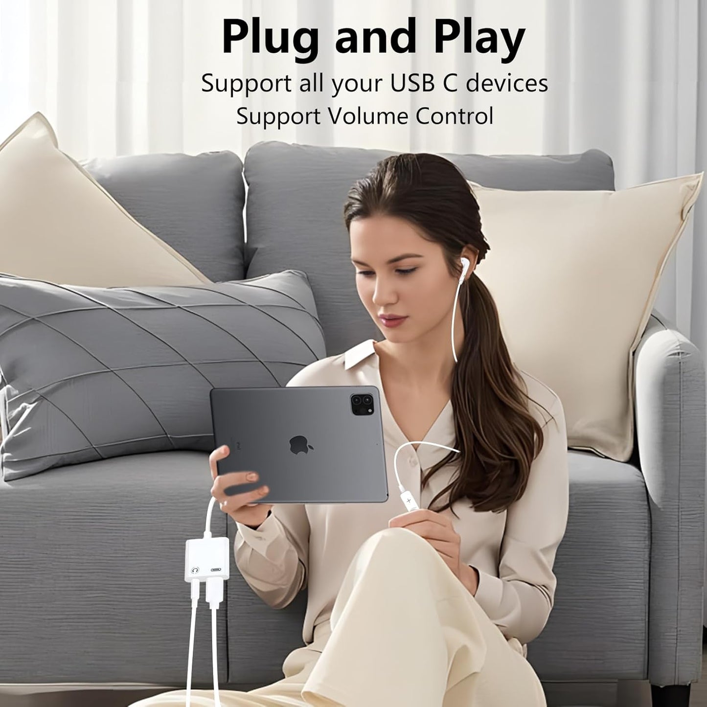 USB C to 3.5mm Jack Adapter with 60W Fast Charging, Type C Headphone Adapter Compatible with iPhone 17 /iPhone 16/15 Pro Max/15 Pro/15 Samsung Galaxy S24/S23/S22/S21 Ultra iPad Pro