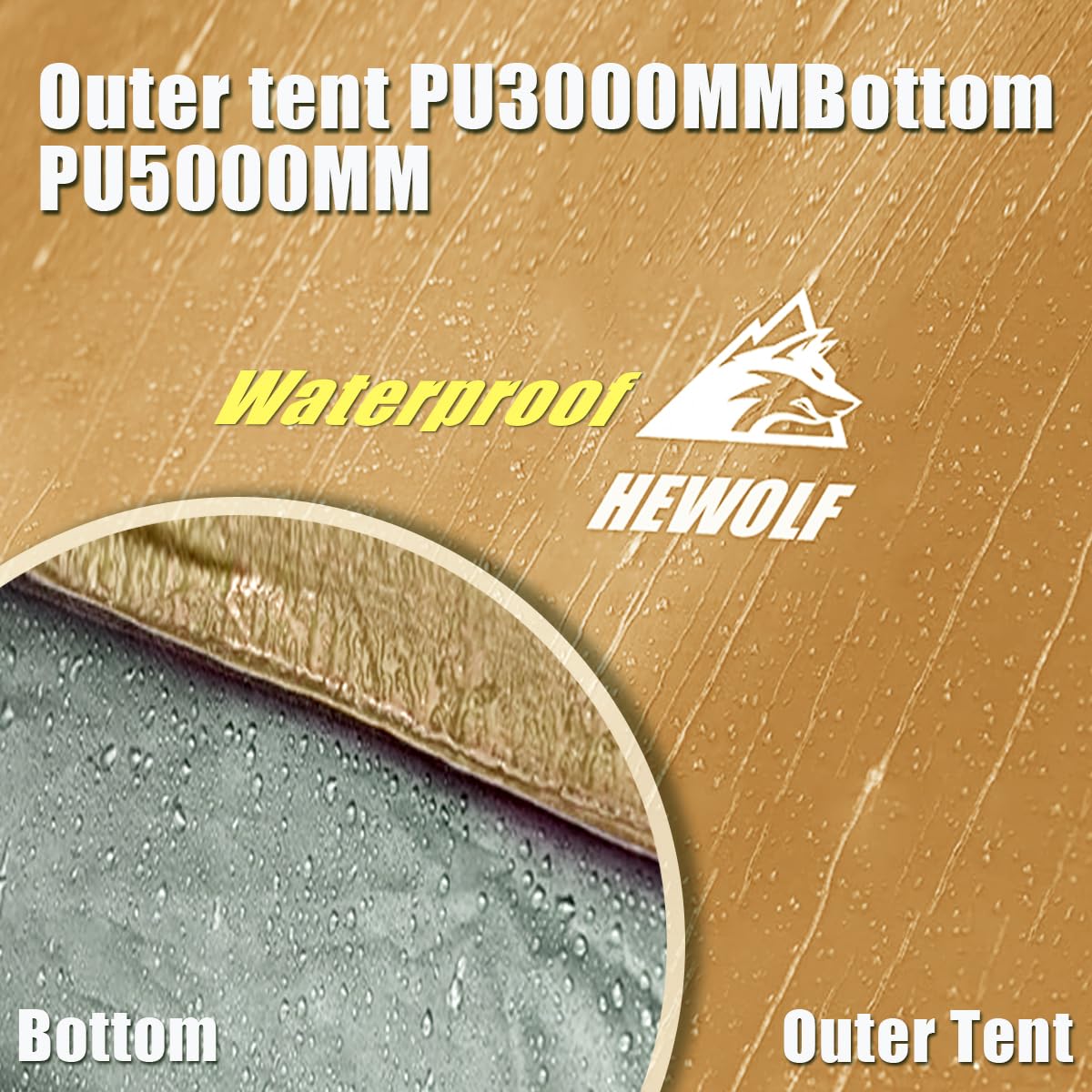 Hewolf 2/3/4 Person Camping Tent - Instant Pop Up Waterproof 2 Doors Tent with Easy Setup | 3-Season Hexagonal Dome Design for Family, Hiking & Traveling