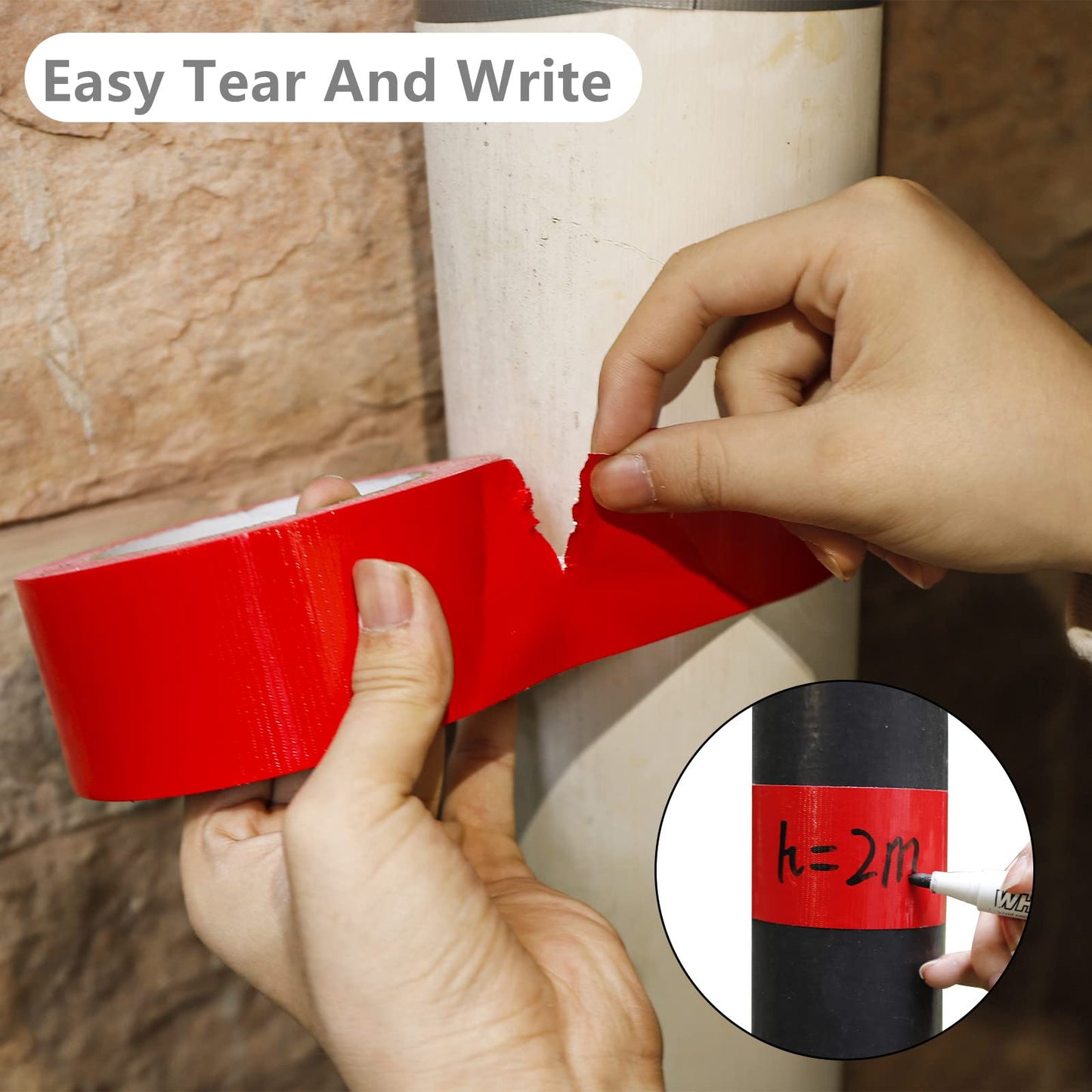 COSIMIXO 5-Pack Black Heavy Duty Duct Tape, 2 inches x 30 Yards, Strong, Flexible, No Residue, All-Weather and Tear by Hand - Bulk Value for Repairs, Industrial, Professional Use