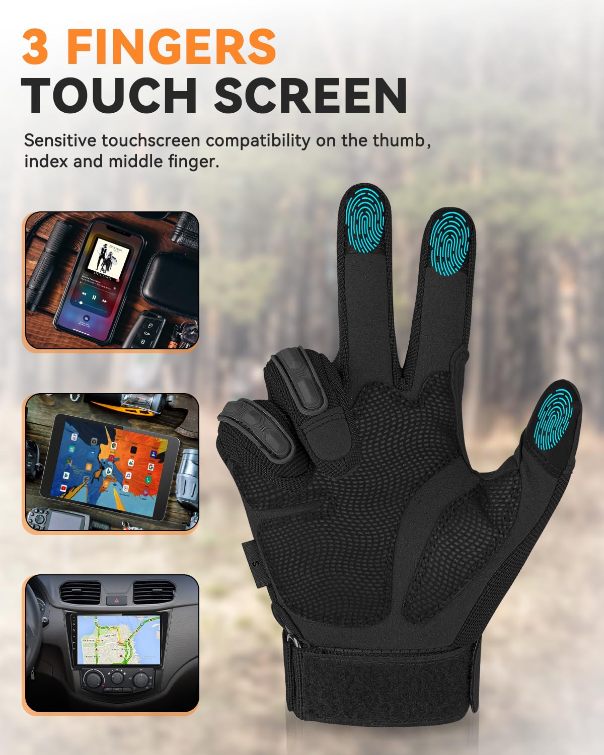 Tactical Gloves for Men, Motorcycle Military Combat Gloves Black Airsoft Gloves Touchscreen for Airsoft Outdoor Hunting Shooting Paintball Work Motorcycling Climbing