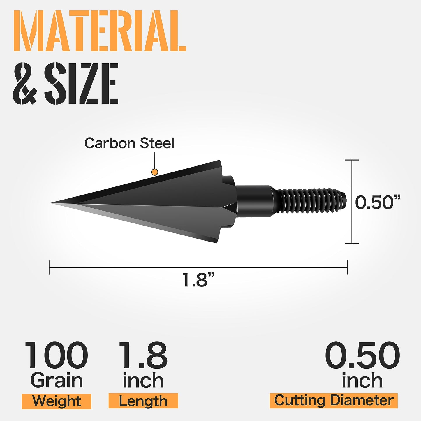SUNYA Broadheads 100/120/125/150 Grain Traditional Archery Arrow Tips for Compound, Recurve Bow & Crossbow, Pack of 12