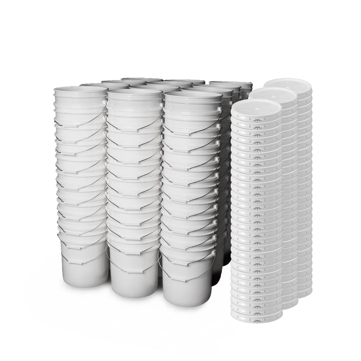 ePackageSupply White 5-Gallon Bucket with Lid | Made in USA | Food Grade | Heavy-Duty Extra Durable Plastic Bucket | Multi-Use Food Grade Buckets with Lids | Easy Stack and Store | BPA Free | 6 Pack