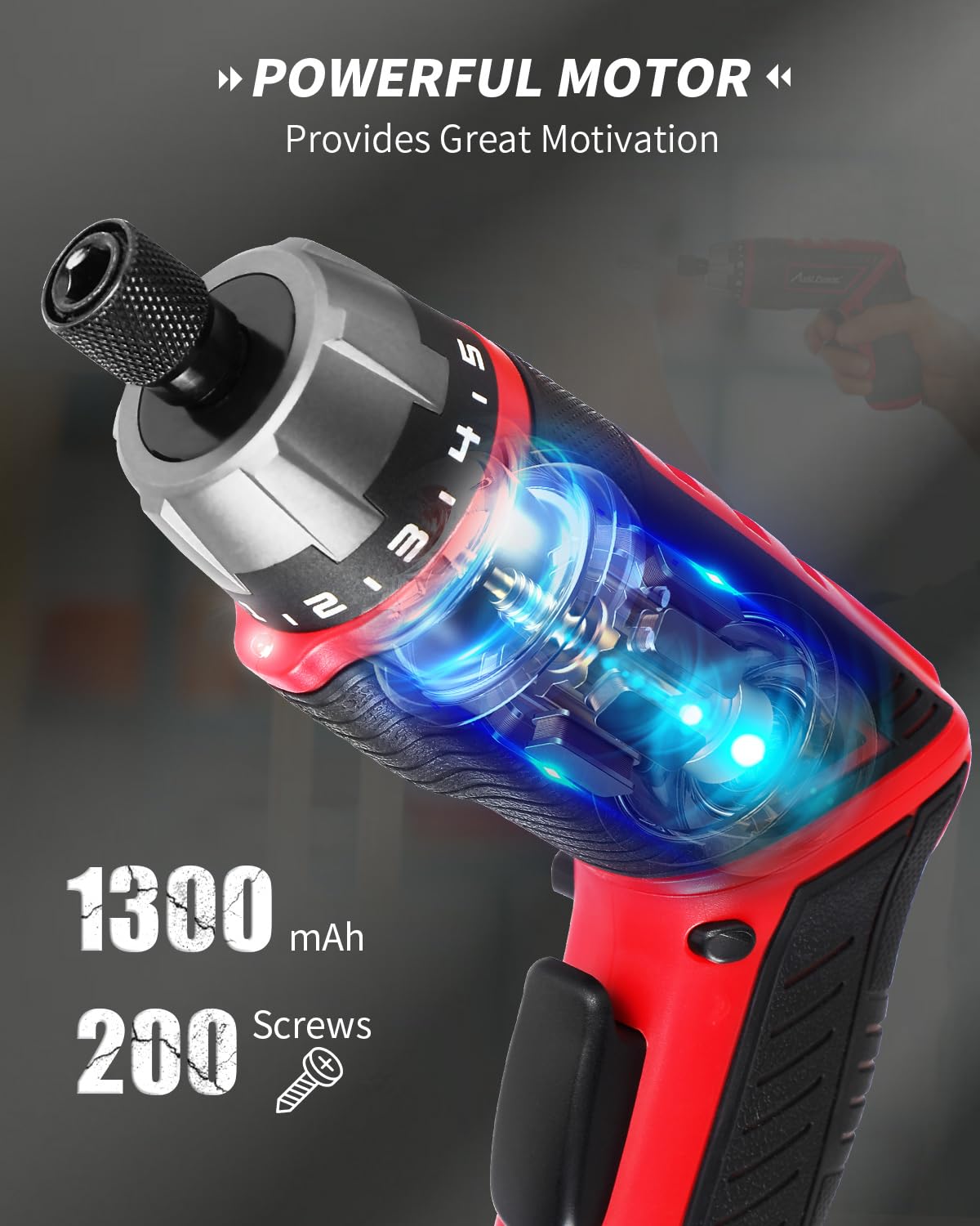 AVID POWER Electric Screwdriver Set Rechargeable 4V Cordless Screwdriver Kit with 44pcs Accessories, 5.65Nm Screw Gun, 5+1 Torque Setting, 2 Position Handle with LED Light