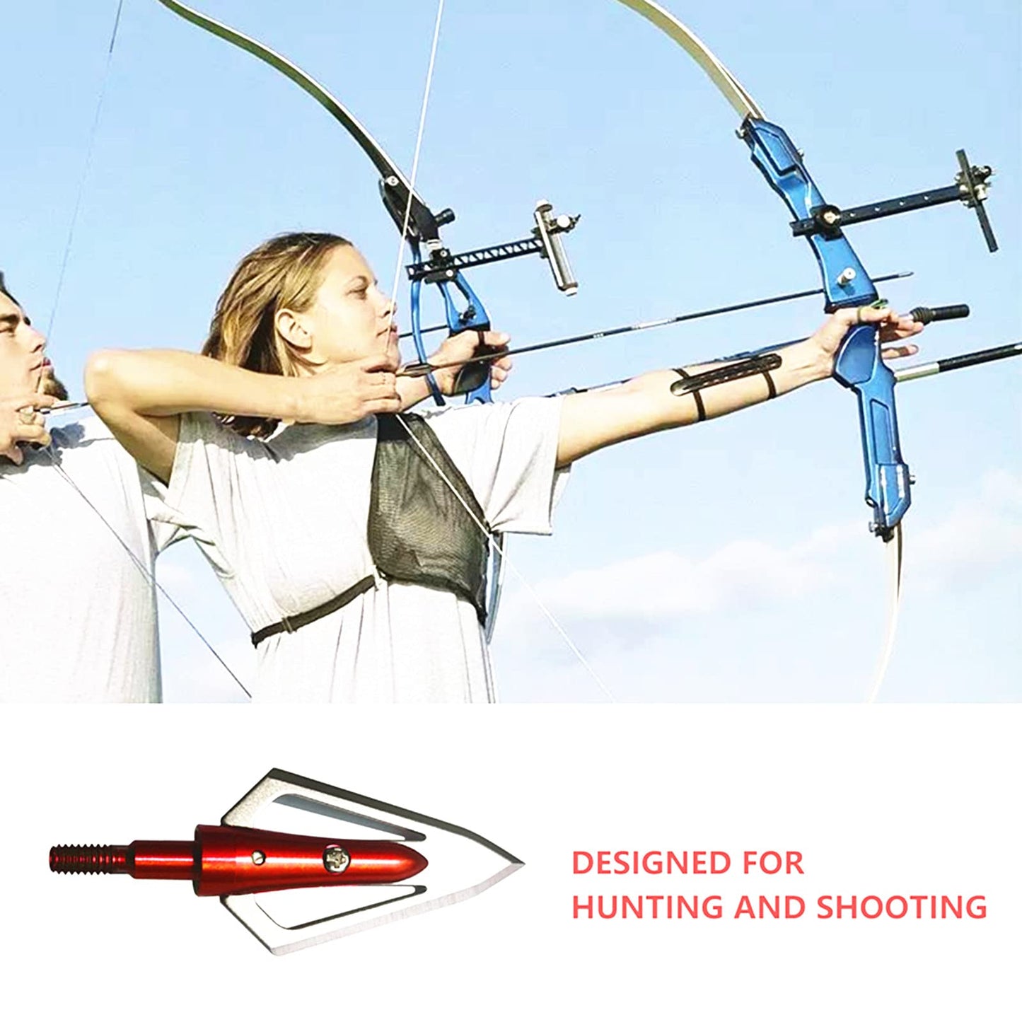 Stainless Steel Hunting Archery Broadheads Blades Grain Screw-in Arrow Heads Tips Compatible with Traditional Bows Archery Broad Crossbow Recurve6