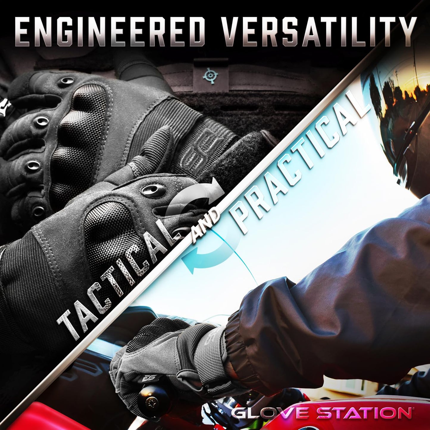 Glove Station - Tactical Shooting Hard Knuckle Gloves for Men and Woman with Touchscreen Fingers - Durable and Comfortable Hand-Gear for Outdoor Work Shooting and Hunting