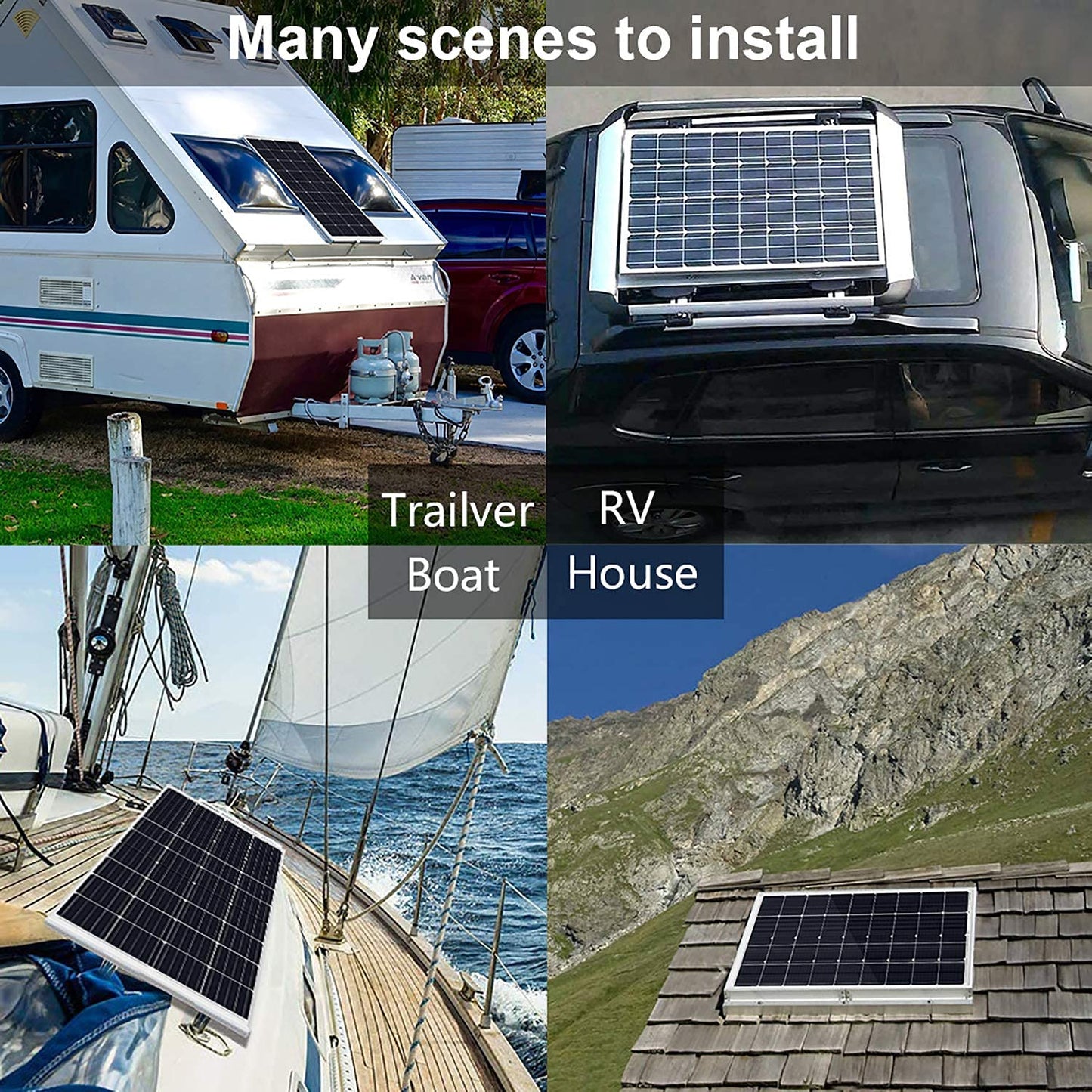ECO-WORTHY 200 Watts 12 Volt/24 Volt Solar Panel Kit with High Efficiency Monocrystalline Solar Panel and 30A PWM Charge Controller for RV, Camper, Vehicle, Caravan and Other Off Grid Applications