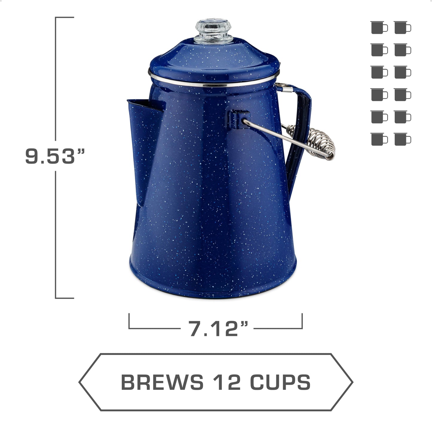 COLETTI Classic Percolator Coffee Pot — Camping Coffee Percolator, Campfire Coffee Pot – Camping Percolator for Groups — Brew for the Whole Campsite (Green, 12 Cup)