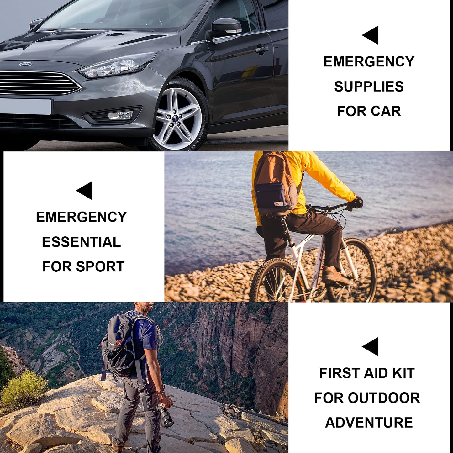 Travel-First Aid-Kit Car-Home 300PCS Survival-Kit Outdoor-Adventure - Small Portable Red Emergency Essential Sets Office Hiking Camping Business Public Must Have First Aid Gear Equipment 1st Aid