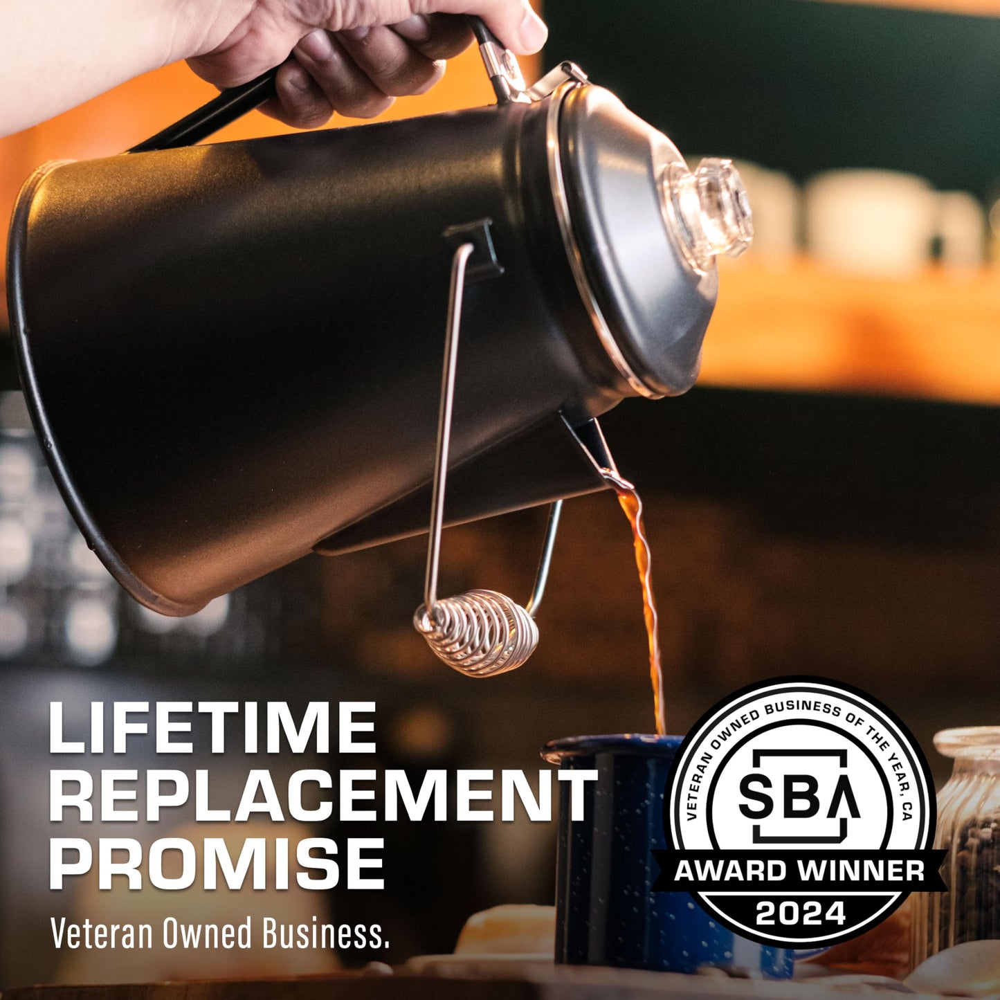 COLETTI Classic Percolator Coffee Pot — Camping Coffee Percolator, Campfire Coffee Pot – Camping Percolator for Groups — Brew for the Whole Campsite (Green, 12 Cup)