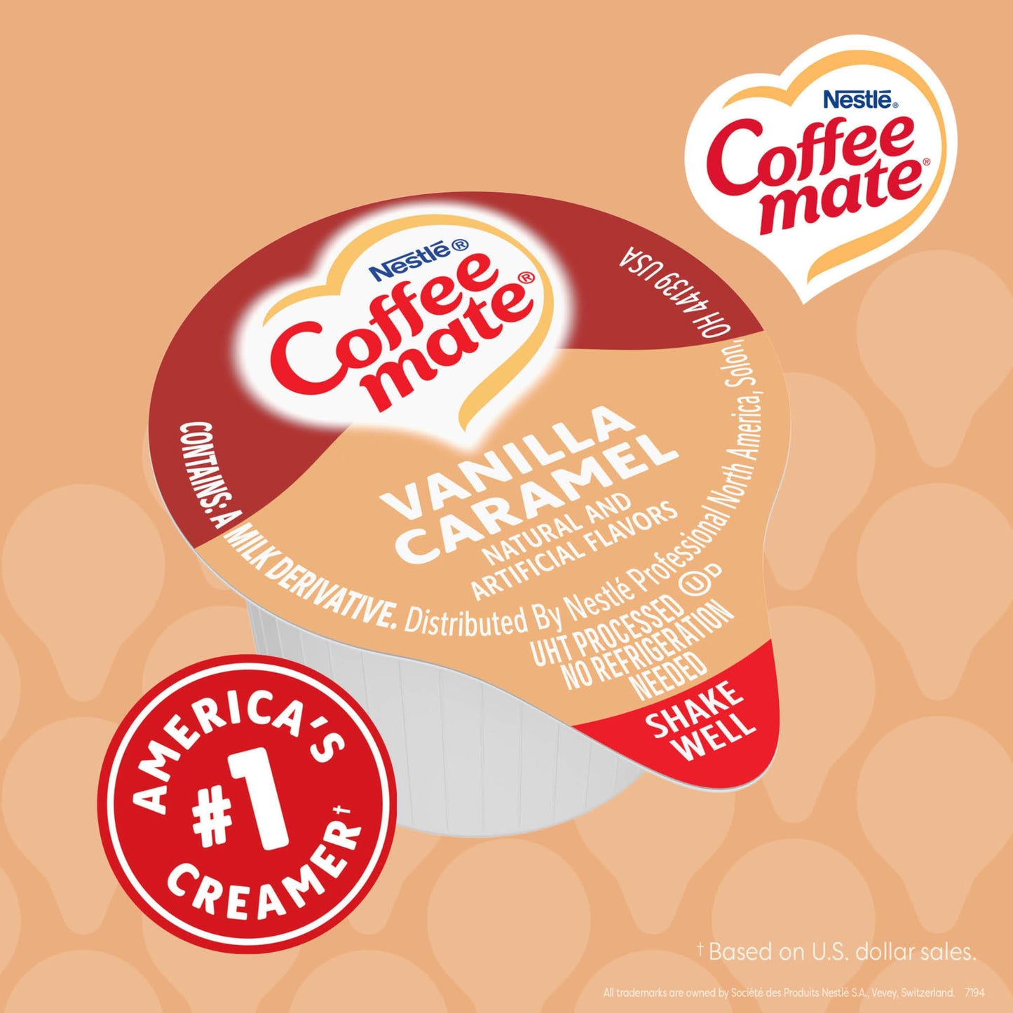 Nestle Coffee mate Coffee Creamer, French Vanilla, Liquid Creamer Singles, Non Dairy, No Refrigeration, 0.375 fl oz Tubs (Pack of 180)