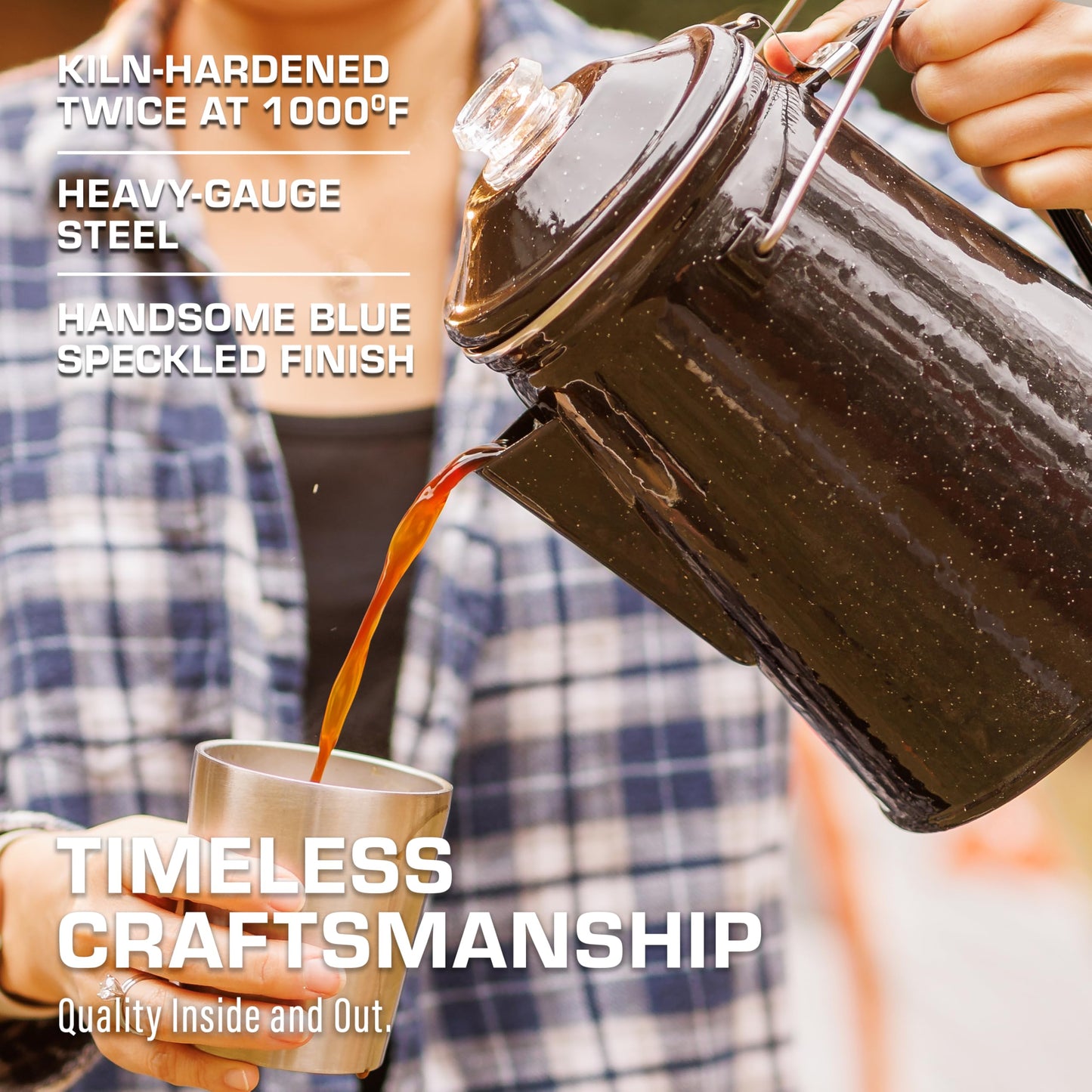 COLETTI Classic Percolator Coffee Pot — Camping Coffee Percolator, Campfire Coffee Pot – Camping Percolator for Groups — Brew for the Whole Campsite (Green, 12 Cup)