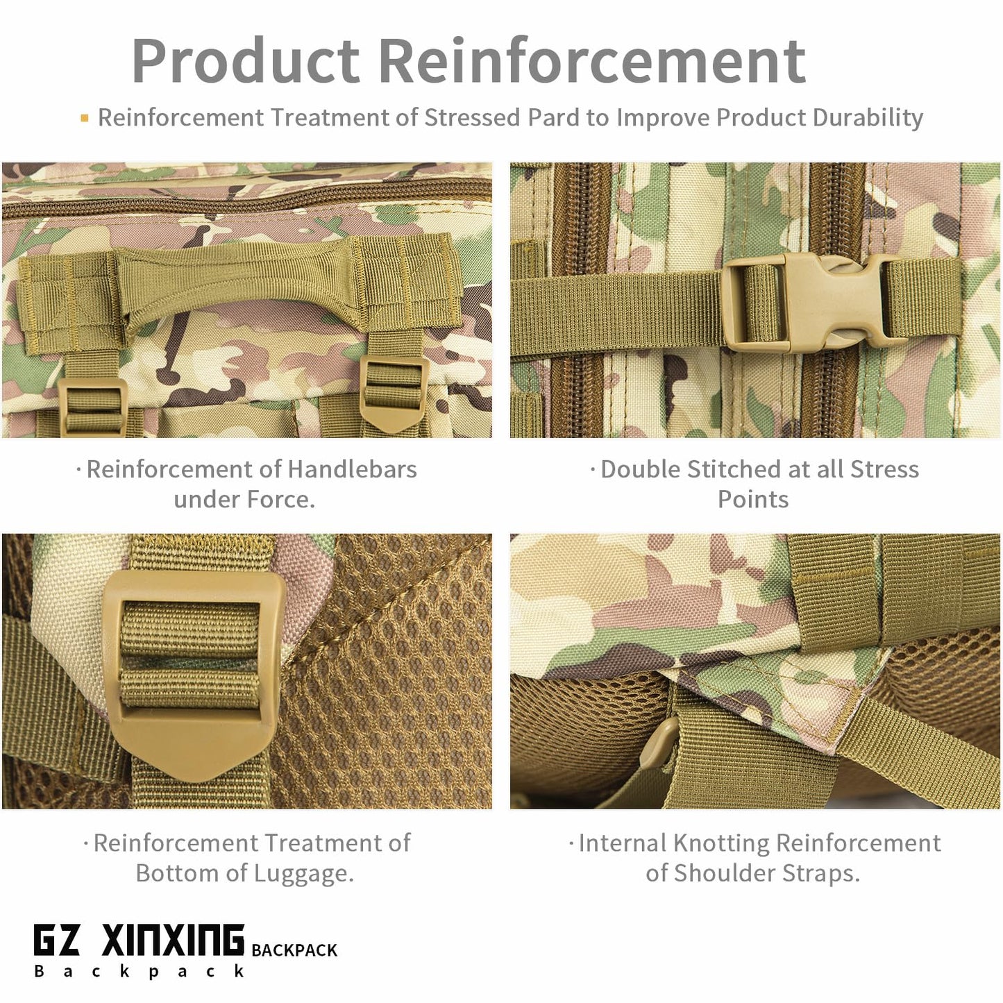 GZ XINXING Military Tactical Backpack Army 3 Day Assault Pack Molle Bug out Bag Backpacks For Men