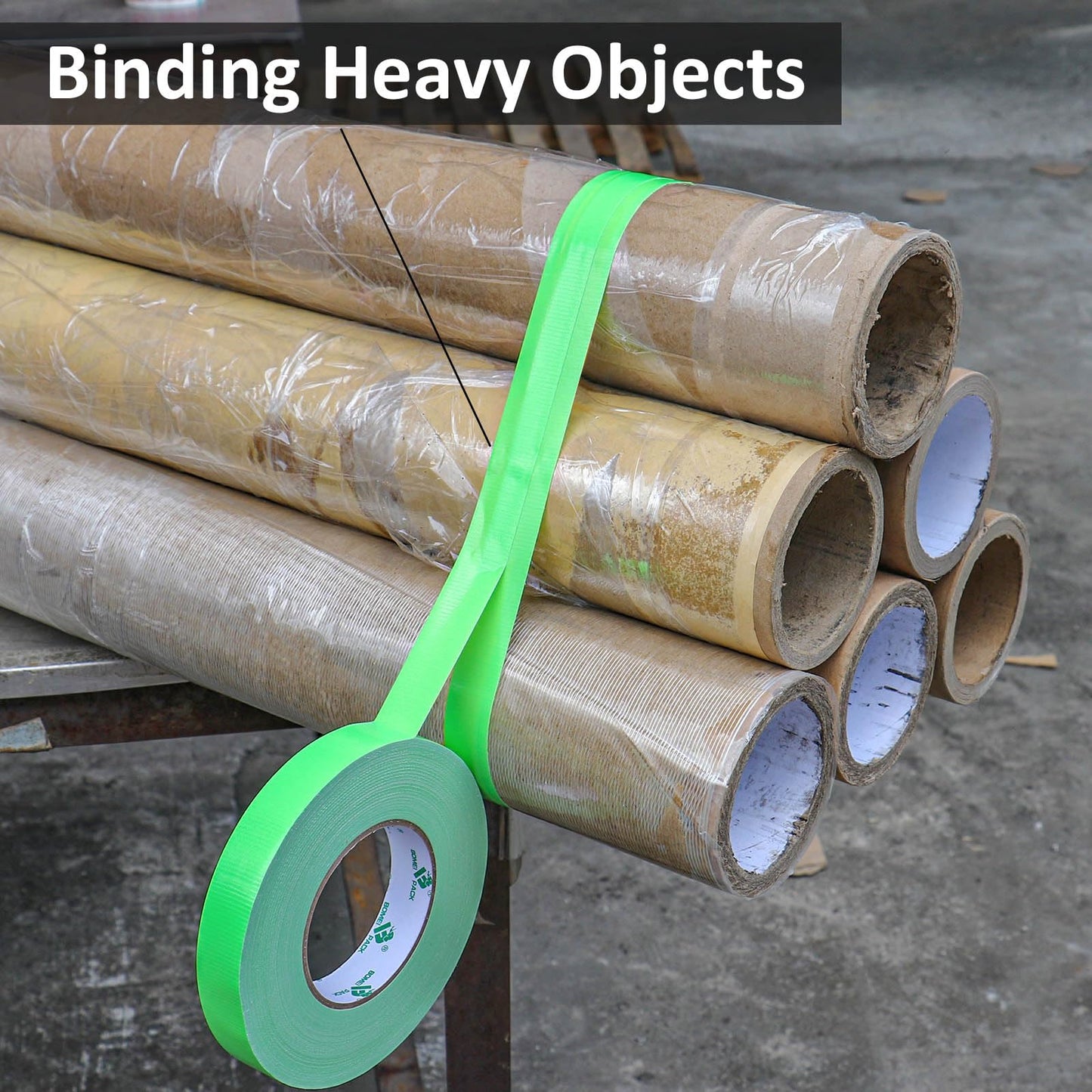 BOMEI PACK Green Duct Tape, 3Rolls Heavy Duty Strong Industrial Color Duct Tape 9mil x 1.88inch x 30yds for Packing and Repairing