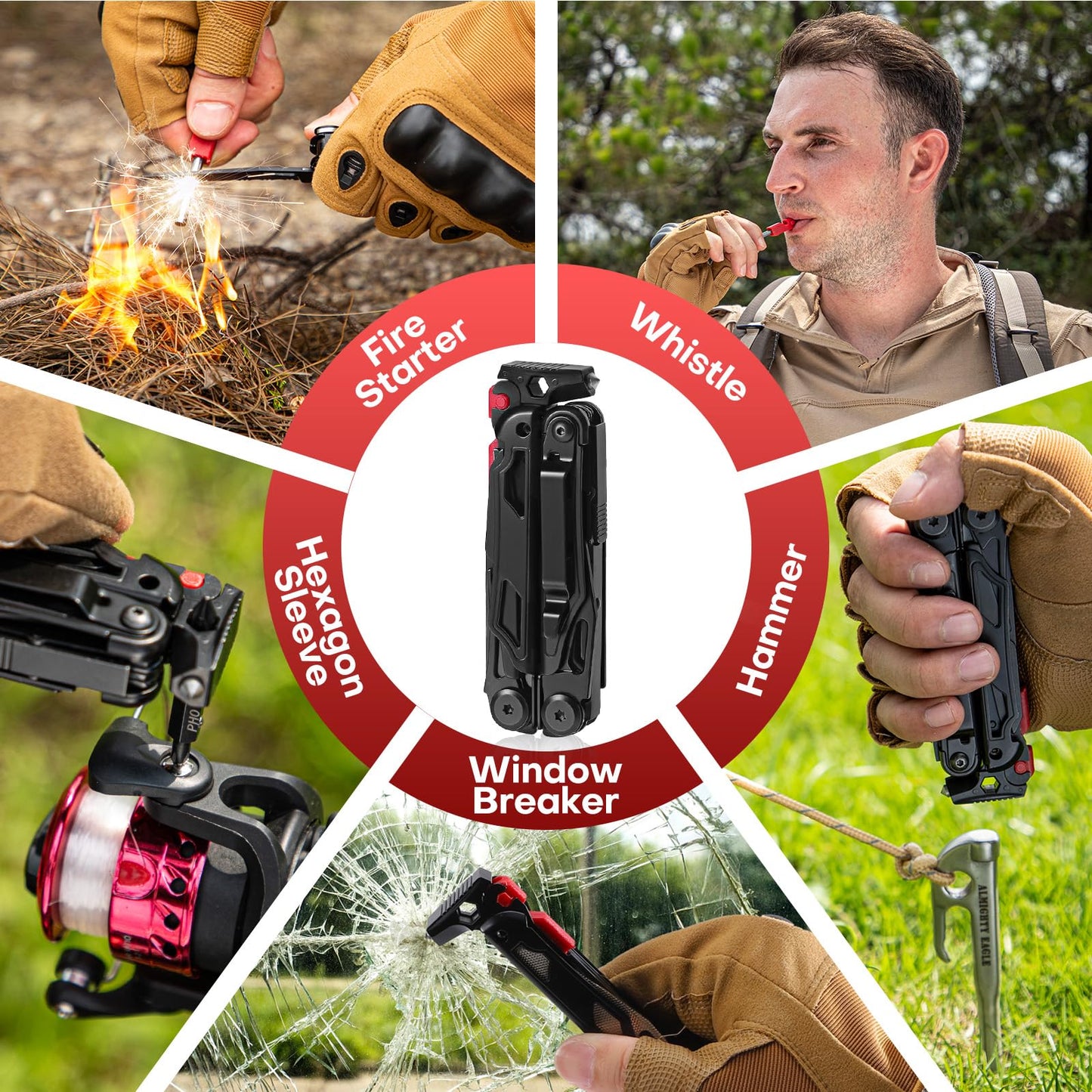 WETOLS Multitool with Pocket Knife, Birthday Gifts for Men Women Mom Dad, 21-in-1 Stainless Steel Pliers with Screwdrivers, Self-locking multitools with EDC Sheath, Ideal for Home, Camping, Survival