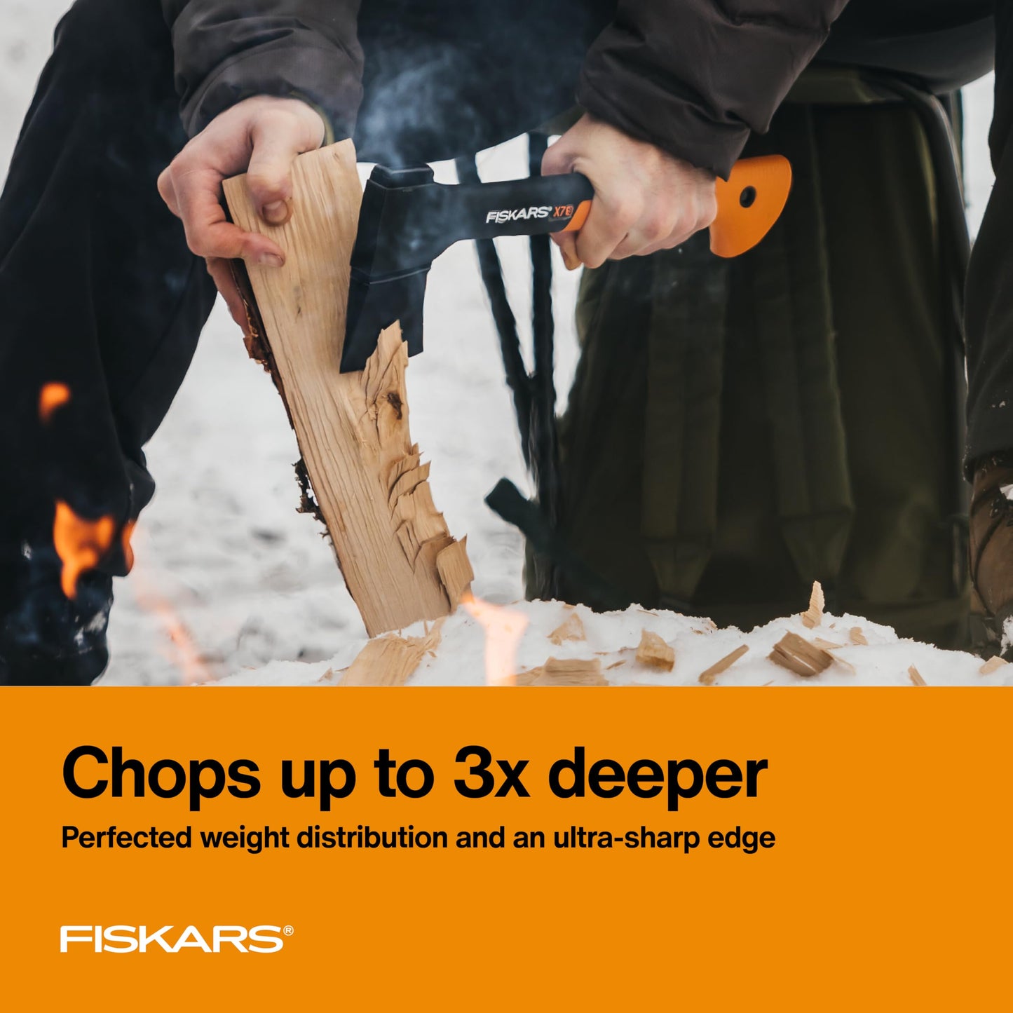 Fiskars X27 Super Splitting Axe - 36" Wood Splitting Axe for Medium to Large Size Logs with Shock-Absorbing Handle - Split Firewood - Forged Steel Blade - Bushcraft Gear and Camping Axe