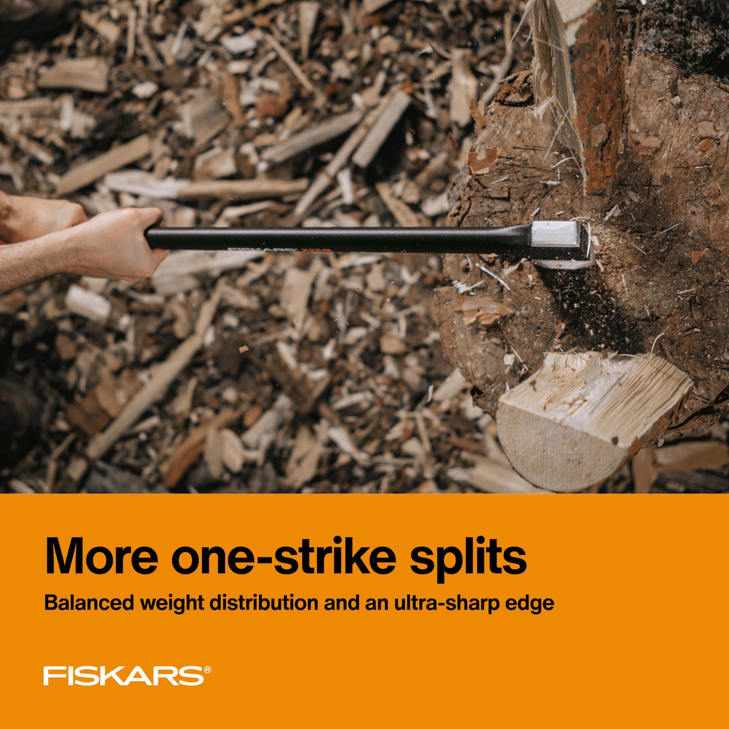 Fiskars X27 Super Splitting Axe - 36" Wood Splitting Axe for Medium to Large Size Logs with Shock-Absorbing Handle - Split Firewood - Forged Steel Blade - Bushcraft Gear and Camping Axe
