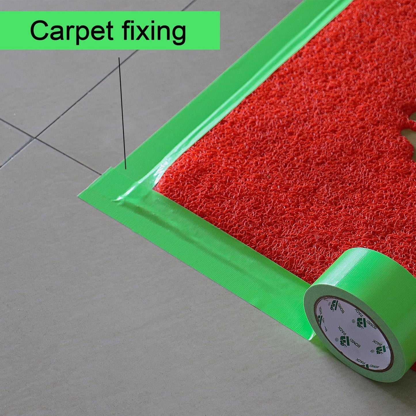 BOMEI PACK Green Duct Tape, 3Rolls Heavy Duty Strong Industrial Color Duct Tape 9mil x 1.88inch x 30yds for Packing and Repairing