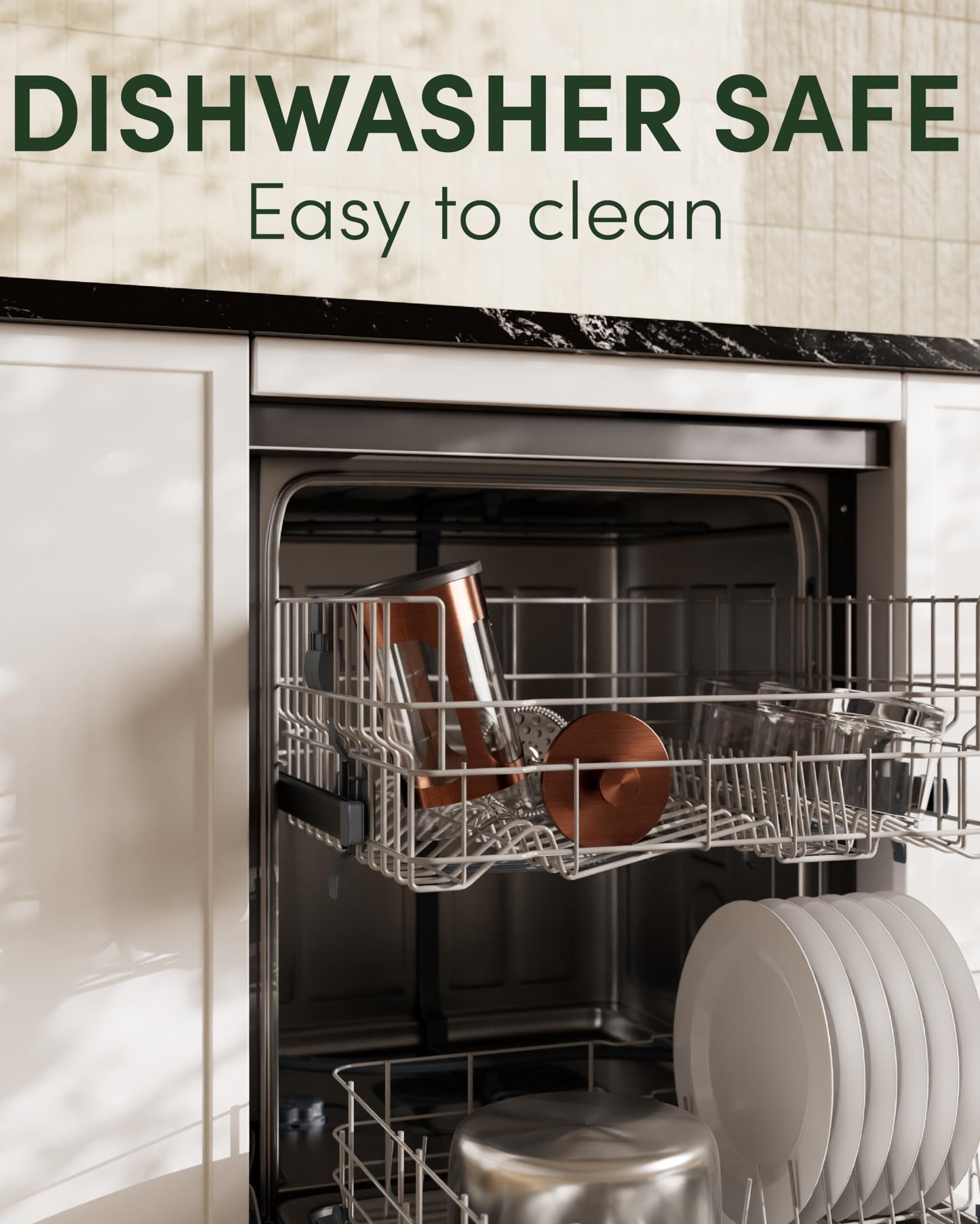 BAYKA French Press Coffee Maker, Large 304 Stainless Steel Coffee Press, Cold Brew Heat Resistant Thickened Borosilicate Coffee Pot for Camping Travel Gifts, 34 Ounce, Dark Pewter