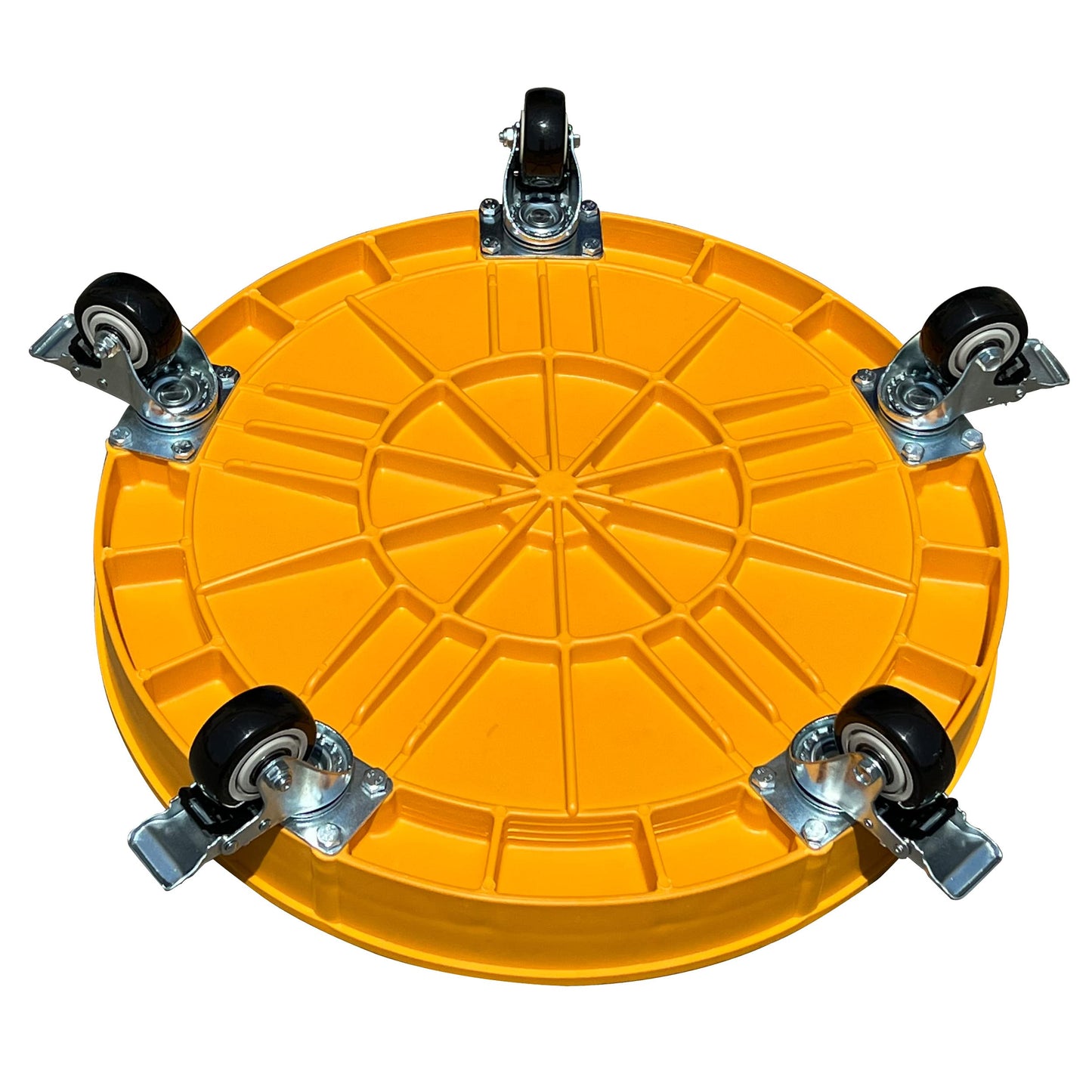 ELAFROS 30 Gallon and 55 Gallon Heavy Duty Plastic Drum Dolly – Durable Plastic Drum Cart 900 lb. Capacity- Barrel Dolly with 5 Swivel Casters Wheel,Blue