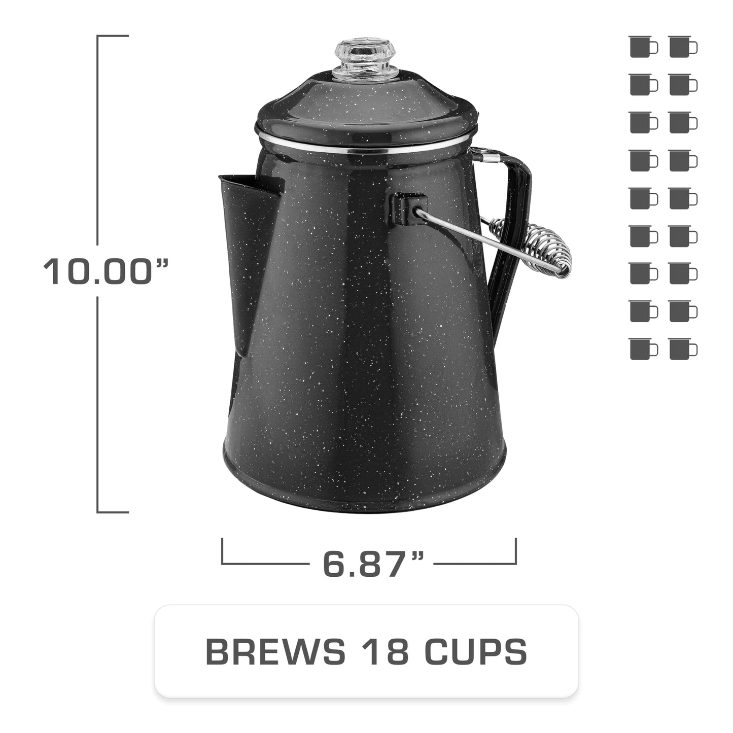 COLETTI Classic Percolator Coffee Pot — Camping Coffee Percolator, Campfire Coffee Pot – Camping Percolator for Groups — Brew for the Whole Campsite (Green, 12 Cup)