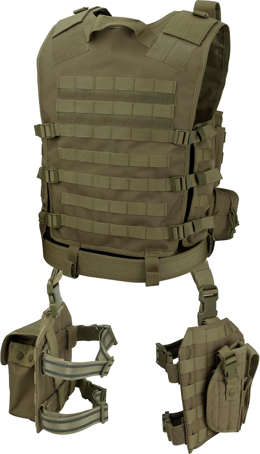 Barska Loaded Gear VX-100 Tactical Airsoft Paintball Hunting Adjustable Vest and Leg Platforms with Accessory Pouches & Attachment MOLLE System