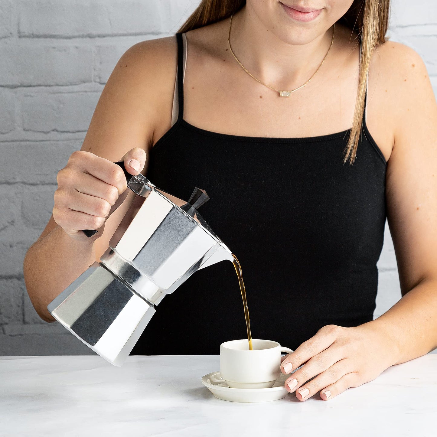 Primula Classic Stovetop Espresso and Coffee Maker, Moka Pot for Italian and Cuban Café Brewing, Greca Coffee Maker, Cafeteras, 12 Espresso Cups, Silver