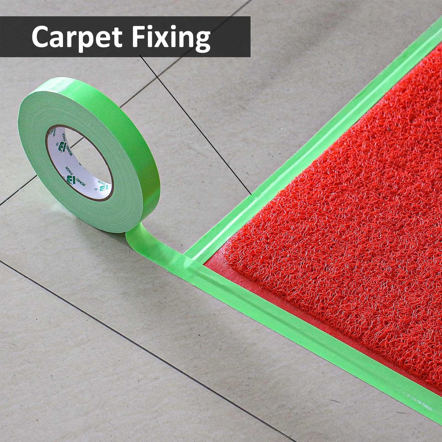 BOMEI PACK Green Duct Tape, 3Rolls Heavy Duty Strong Industrial Color Duct Tape 9mil x 1.88inch x 30yds for Packing and Repairing