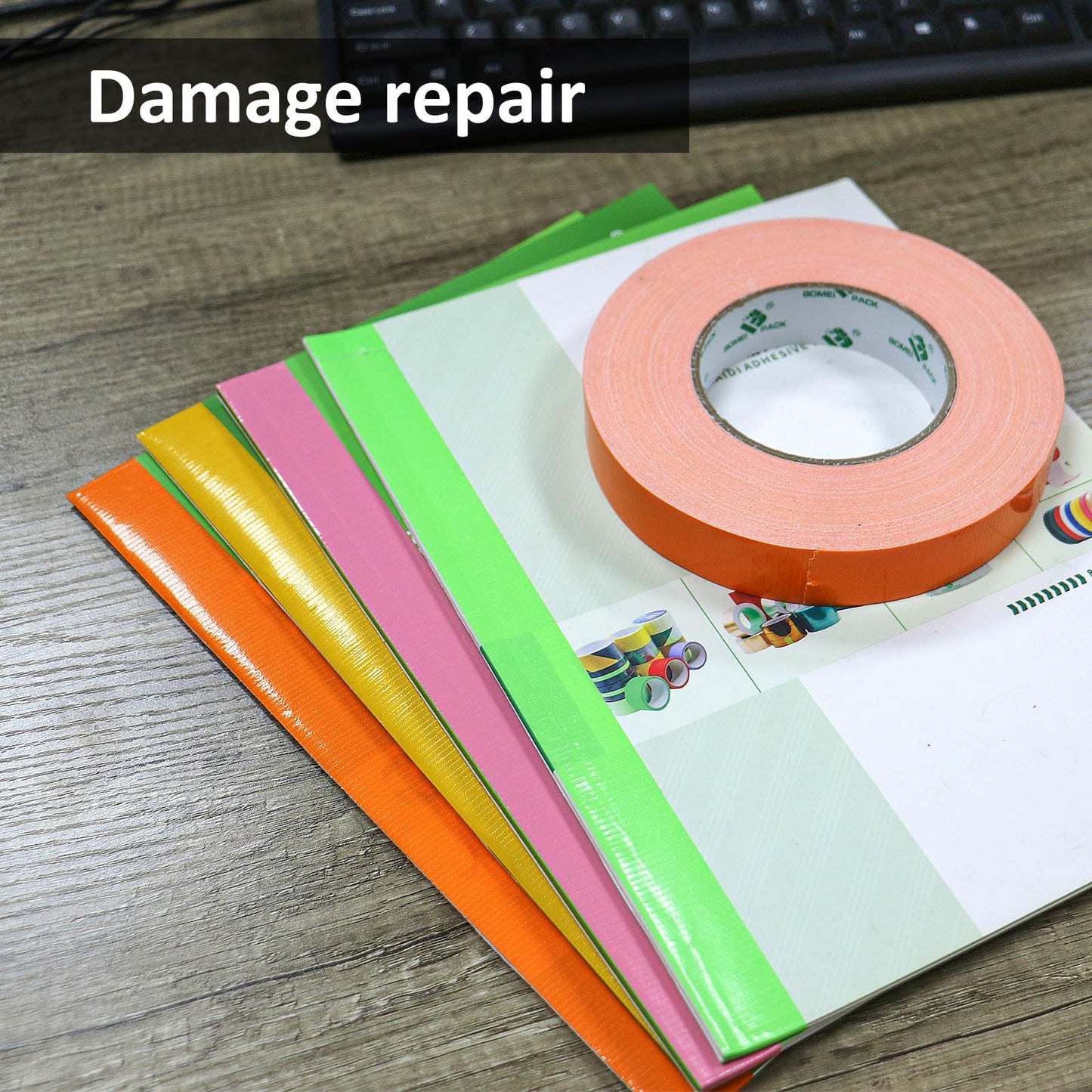 BOMEI PACK Green Duct Tape, 3Rolls Heavy Duty Strong Industrial Color Duct Tape 9mil x 1.88inch x 30yds for Packing and Repairing