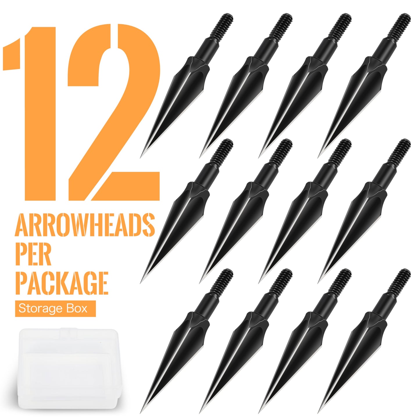 SUNYA Broadheads 100/120/125/150 Grain Traditional Archery Arrow Tips for Compound, Recurve Bow & Crossbow, Pack of 12