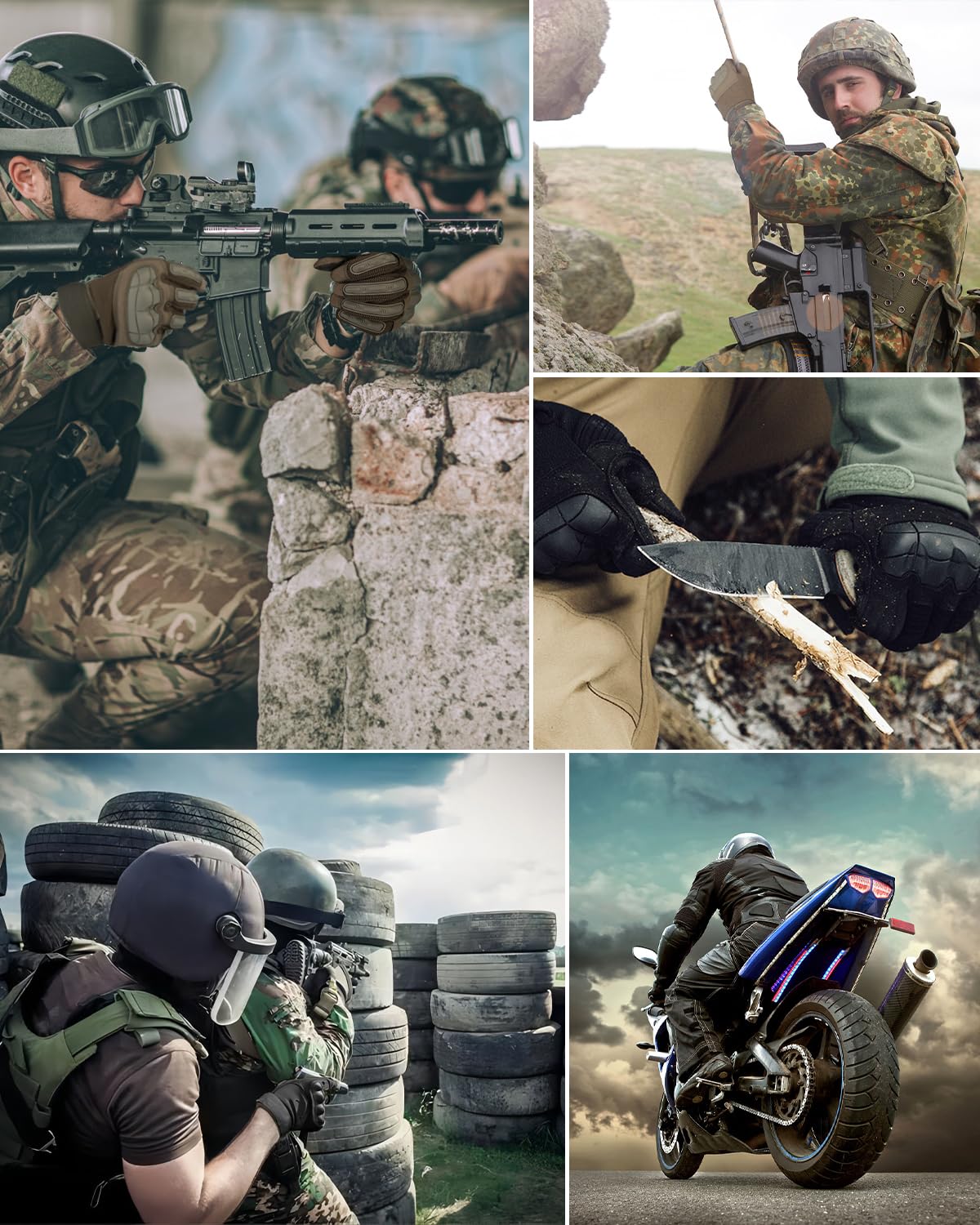 Tactical Gloves for Men, Motorcycle Military Combat Gloves Black Airsoft Gloves Touchscreen for Airsoft Outdoor Hunting Shooting Paintball Work Motorcycling Climbing