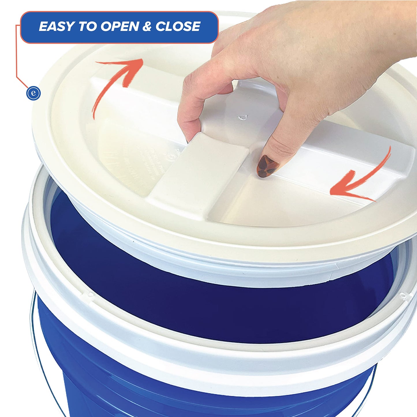 ePackageSupply 5 Gallon White Bucket with Gamma Seal Screw on Airtight Lid | Made in USA | Food Grade | Heavy-Duty | Durable 90 Mil All Purpose Pail | Easy Stack and Store | BPA Free (3 Count), White